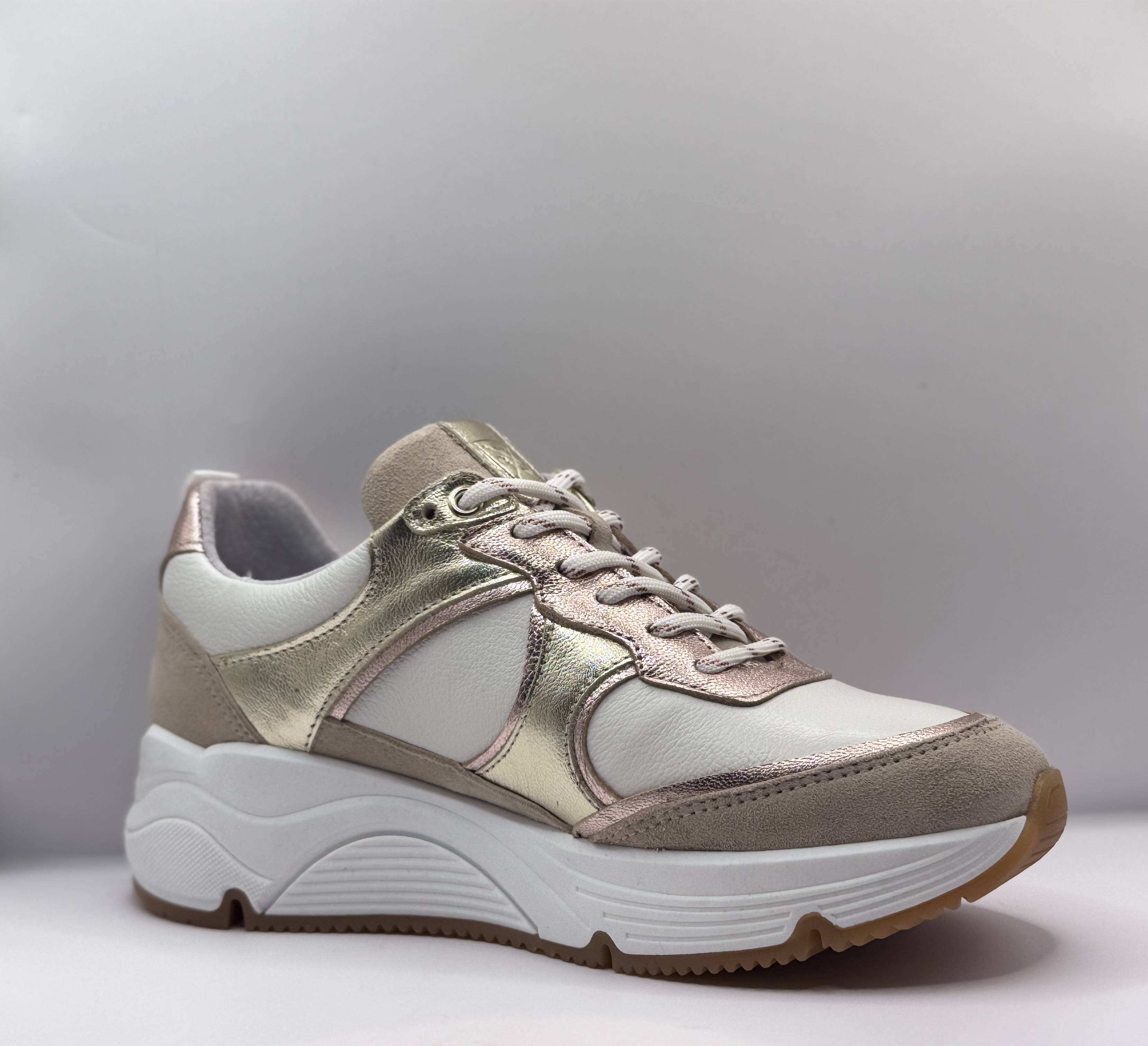 Bridge Dames Sneaker Wit — Platform | Suède & Rosé Goud