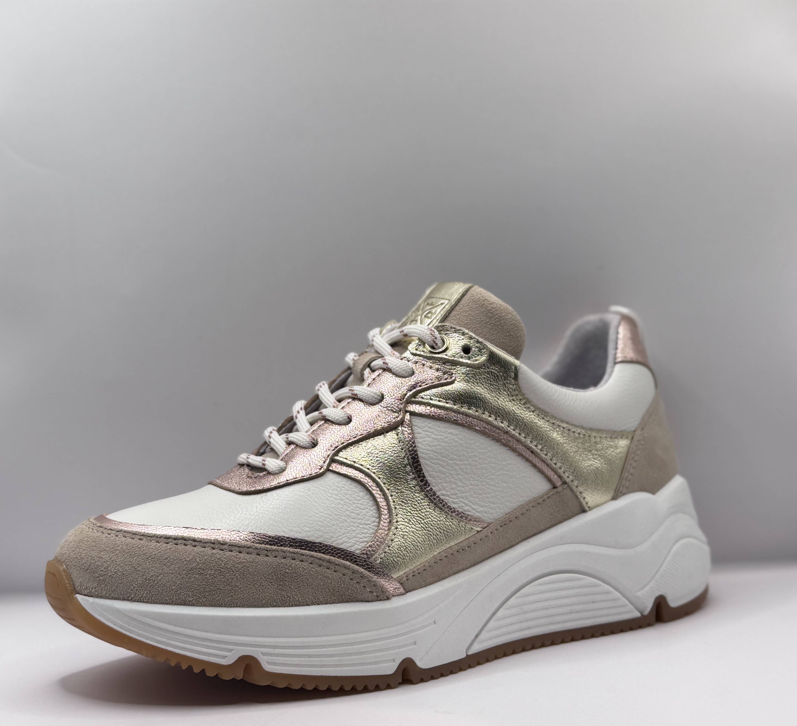 Bridge Dames Sneaker Wit — Platform | Suède & Rosé Goud