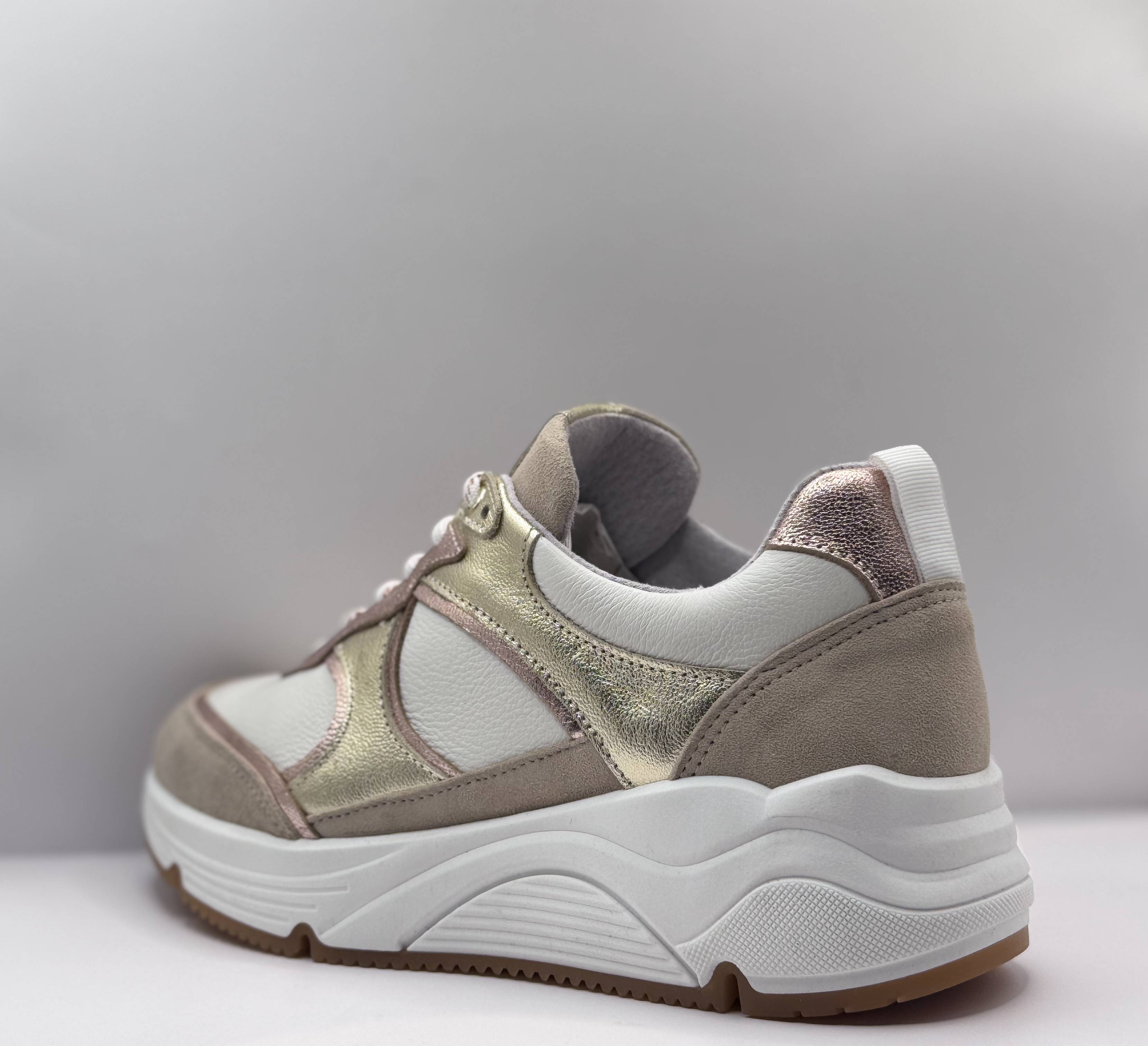 Bridge Dames Sneaker Wit — Platform | Suède & Rosé Goud