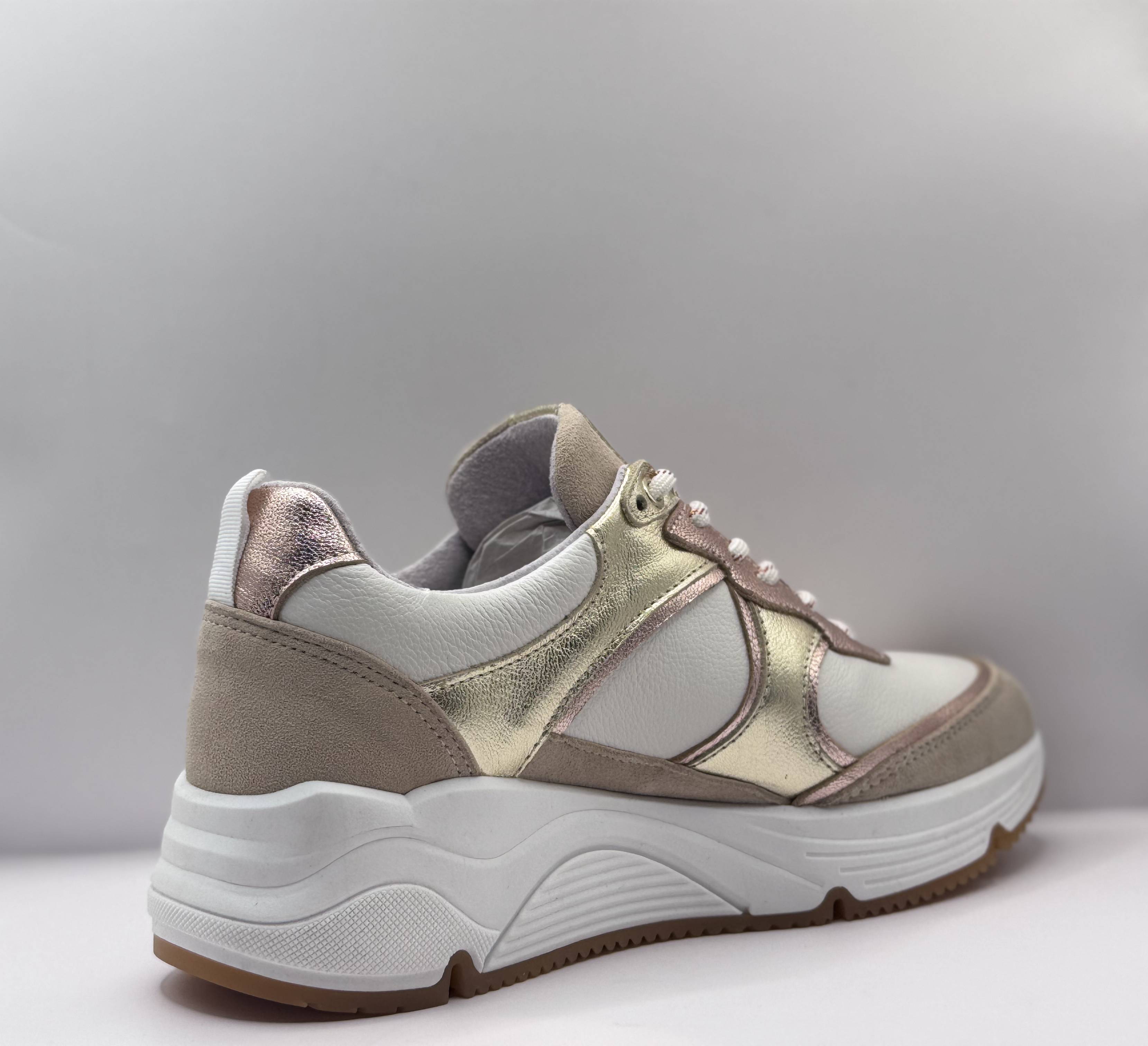 Bridge Dames Sneaker Wit — Platform | Suède & Rosé Goud