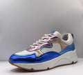 Bridge Dames Sneaker Wit — Platform | Blauw & Metallic