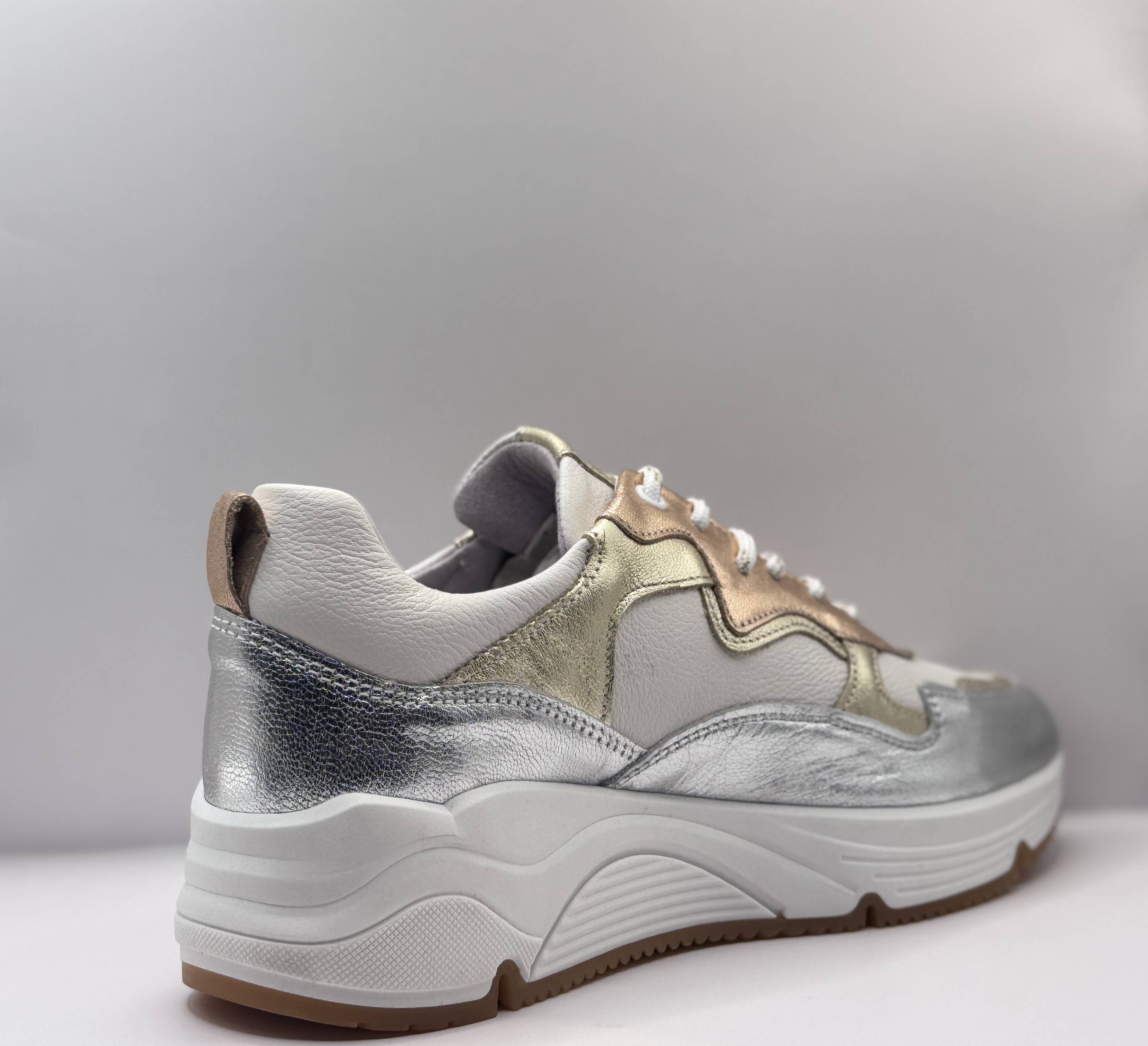 Bridge Dames Sneaker Zilver — Platform | Zilver & Goud Metallic
