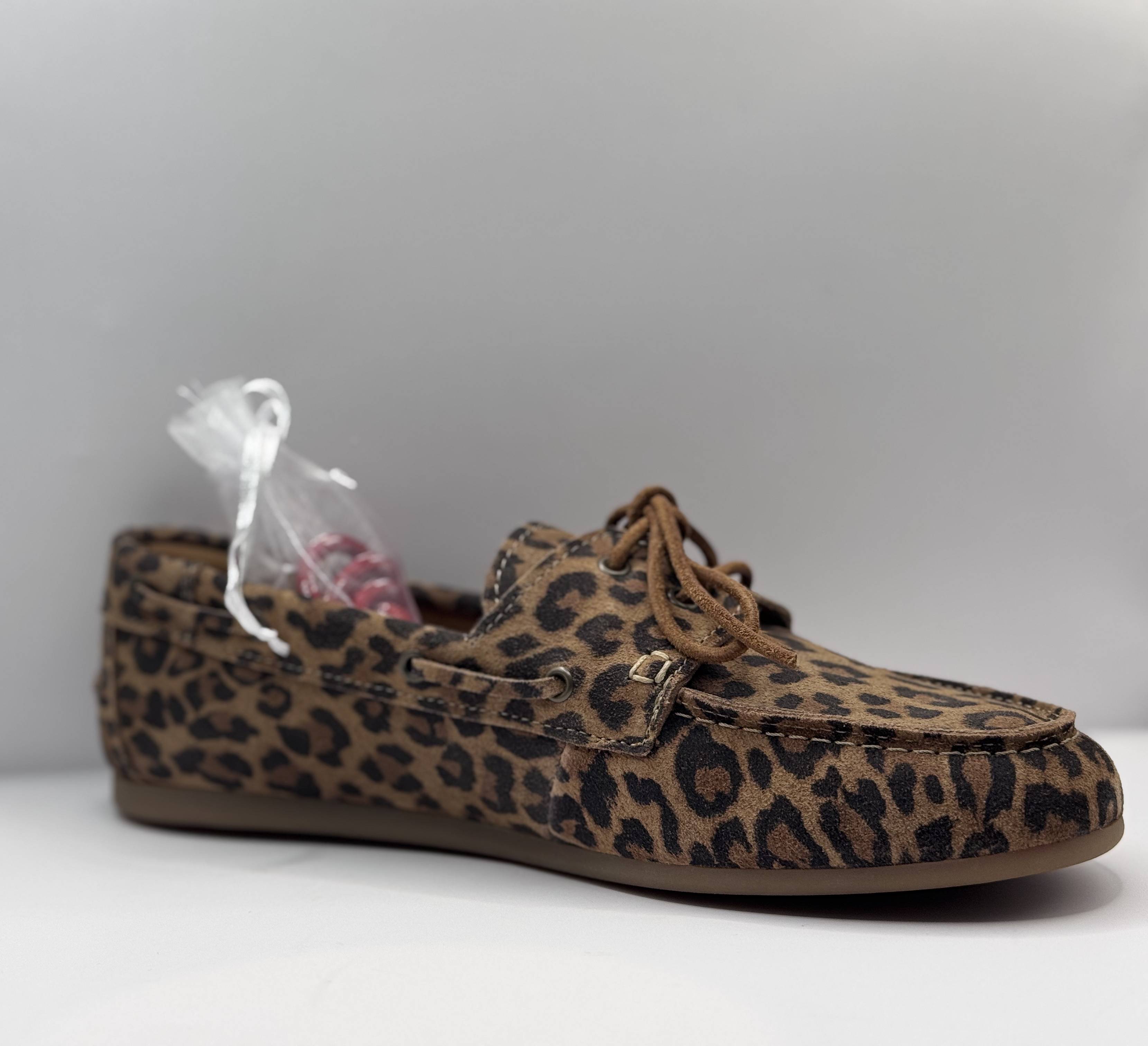 Bridge Dames Bootschoen — Suède Luipaardprint