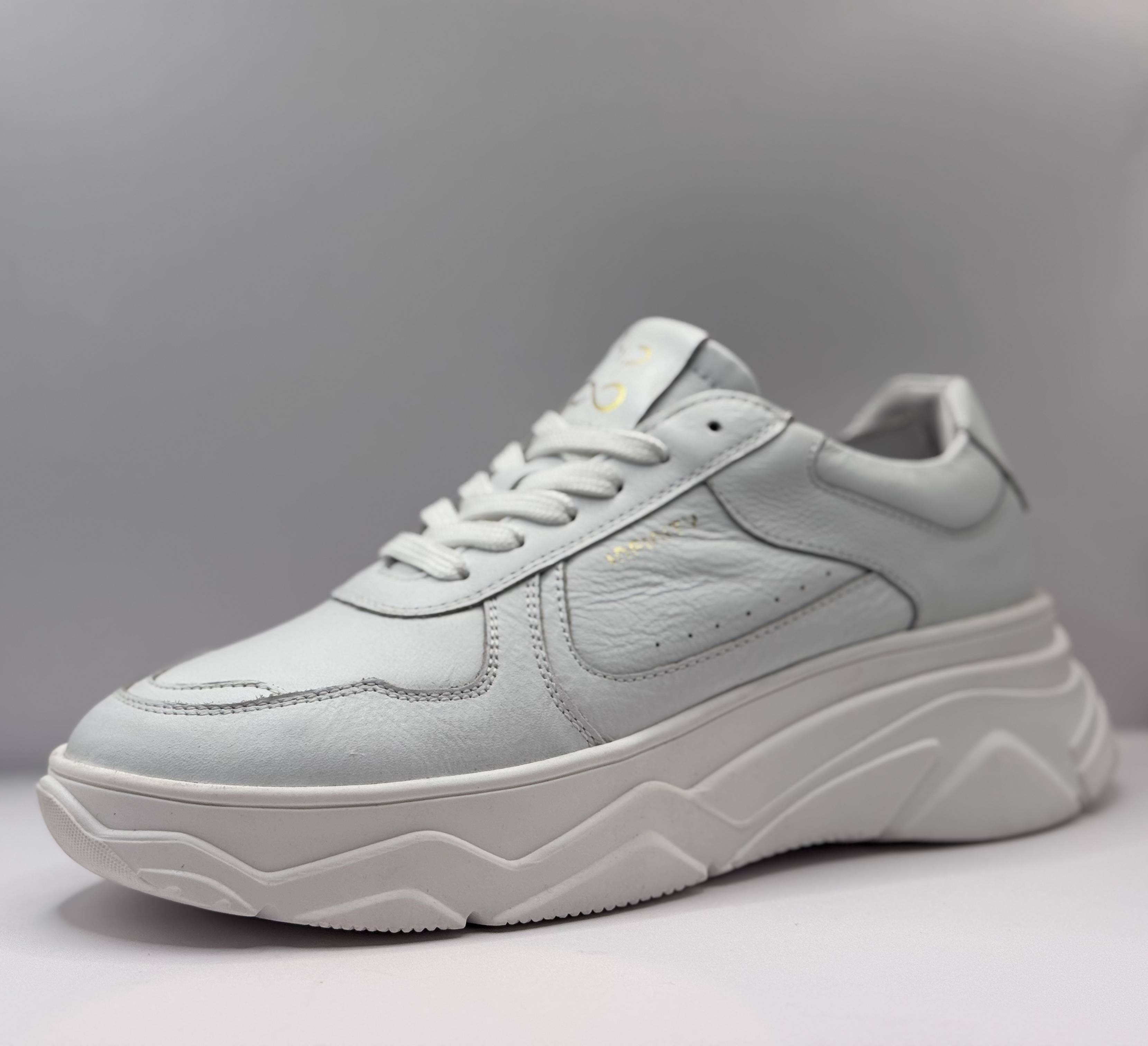HIP Shoe Style Dames Sneaker Wit — Chunky Platform | Leer
