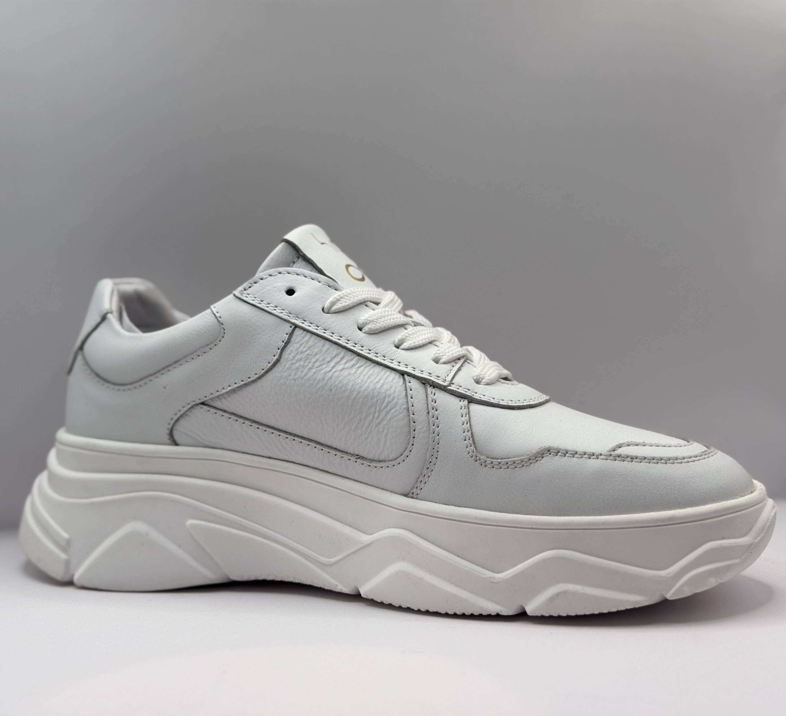 HIP Shoe Style Dames Sneaker Wit — Chunky Platform | Leer