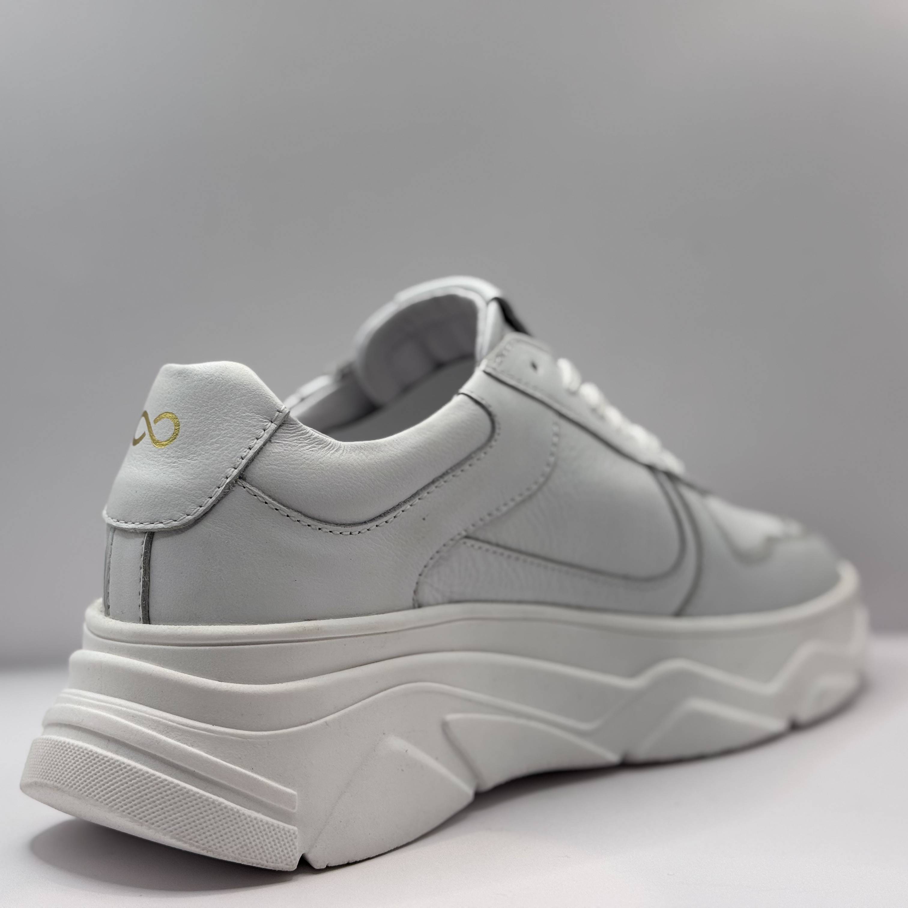 HIP Shoe Style Dames Sneaker Wit — Chunky Platform | Leer