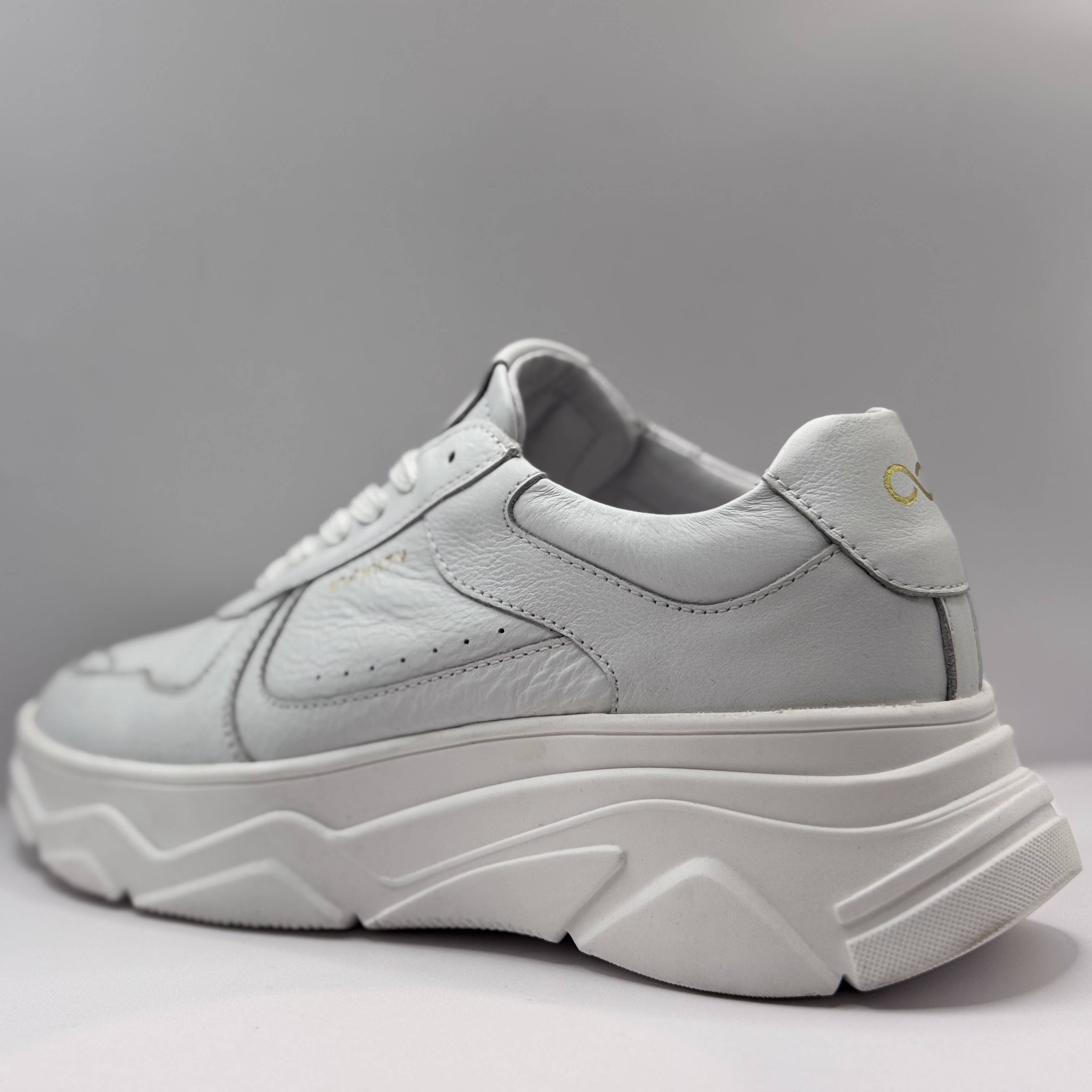 HIP Shoe Style Dames Sneaker Wit — Chunky Platform | Leer