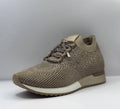 La Strada Dames Knit Sneaker — Taupe Strass Glitter