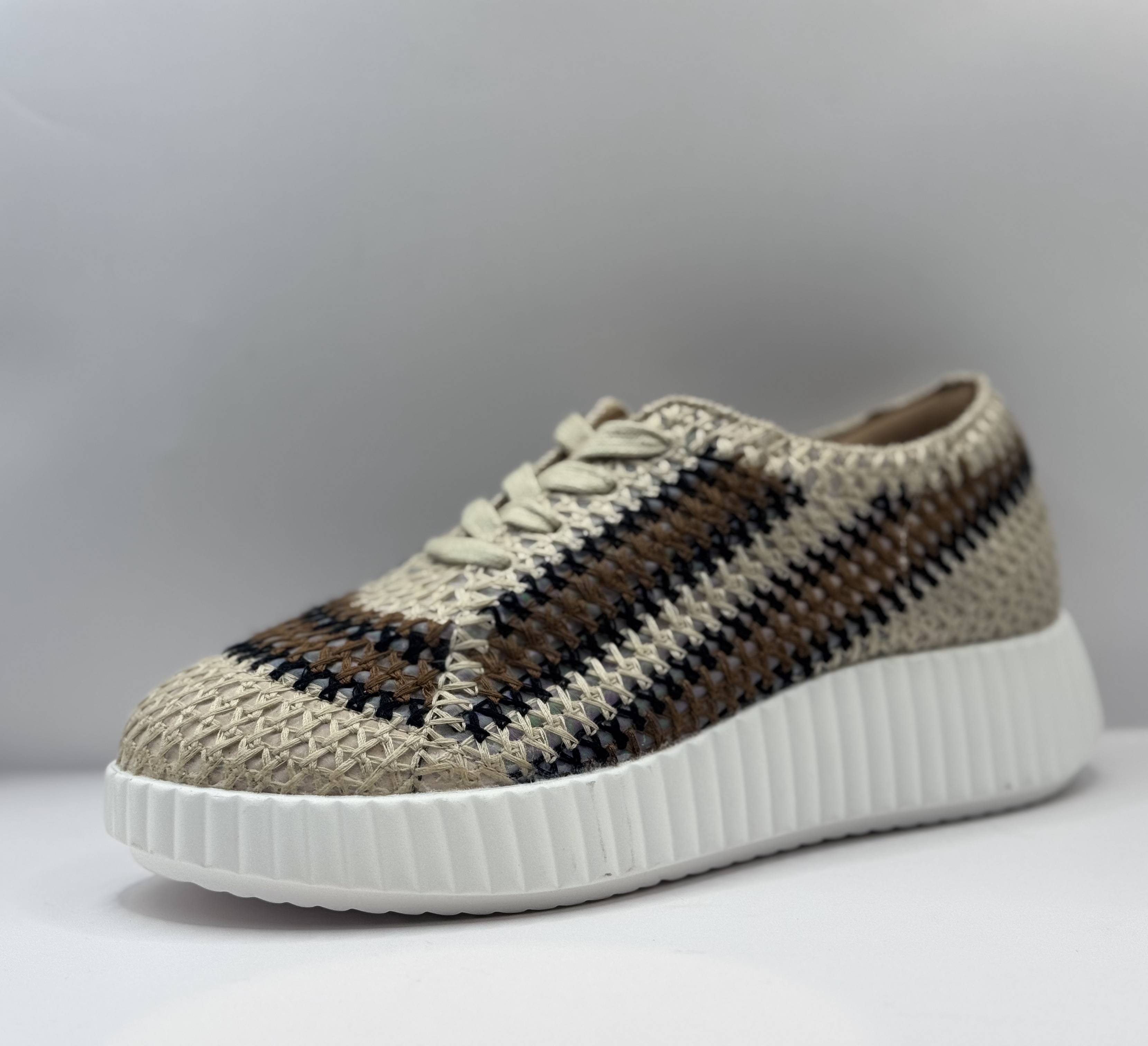 La Strada Dames Sneaker Naturel — Platform | Gevlochten