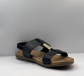 Bridge Dames Sandaal Zwart — Slingback | Gevlochten & Goud