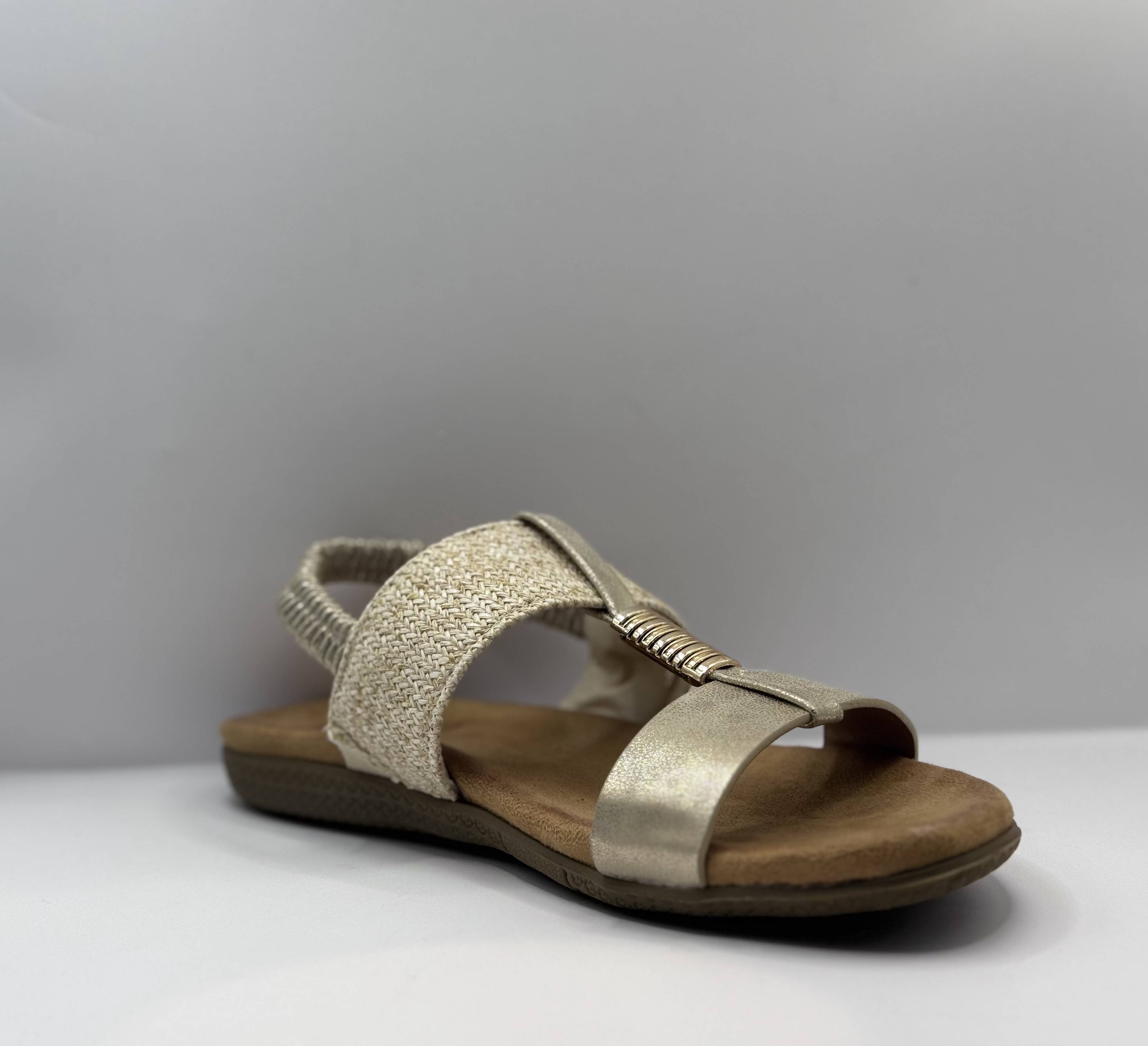 Bridge Dames Sandaal Goud — Slingback | Gevlochten & Goud