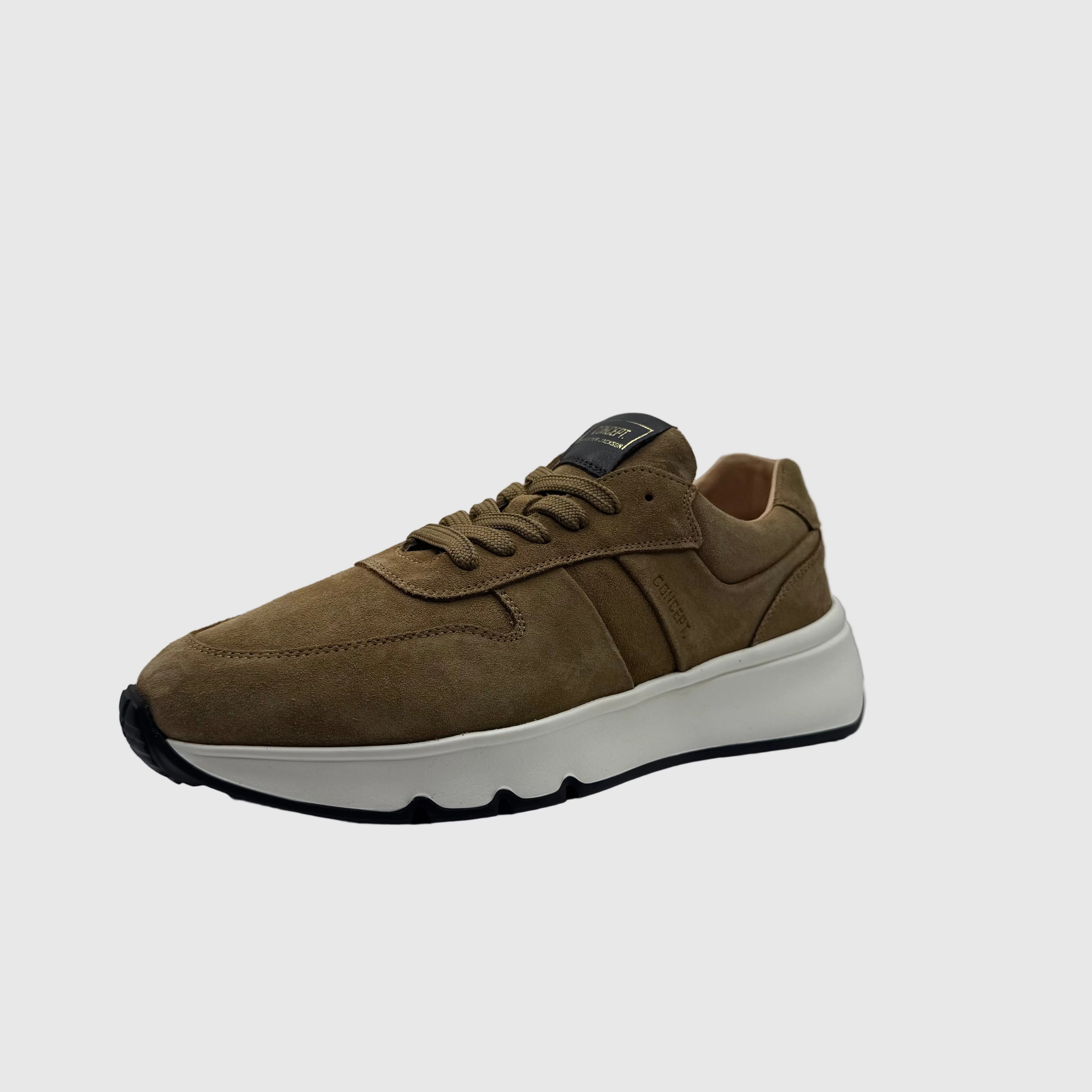 Concept Heren Sneaker Olijf — Gouden Merklabel | Suède