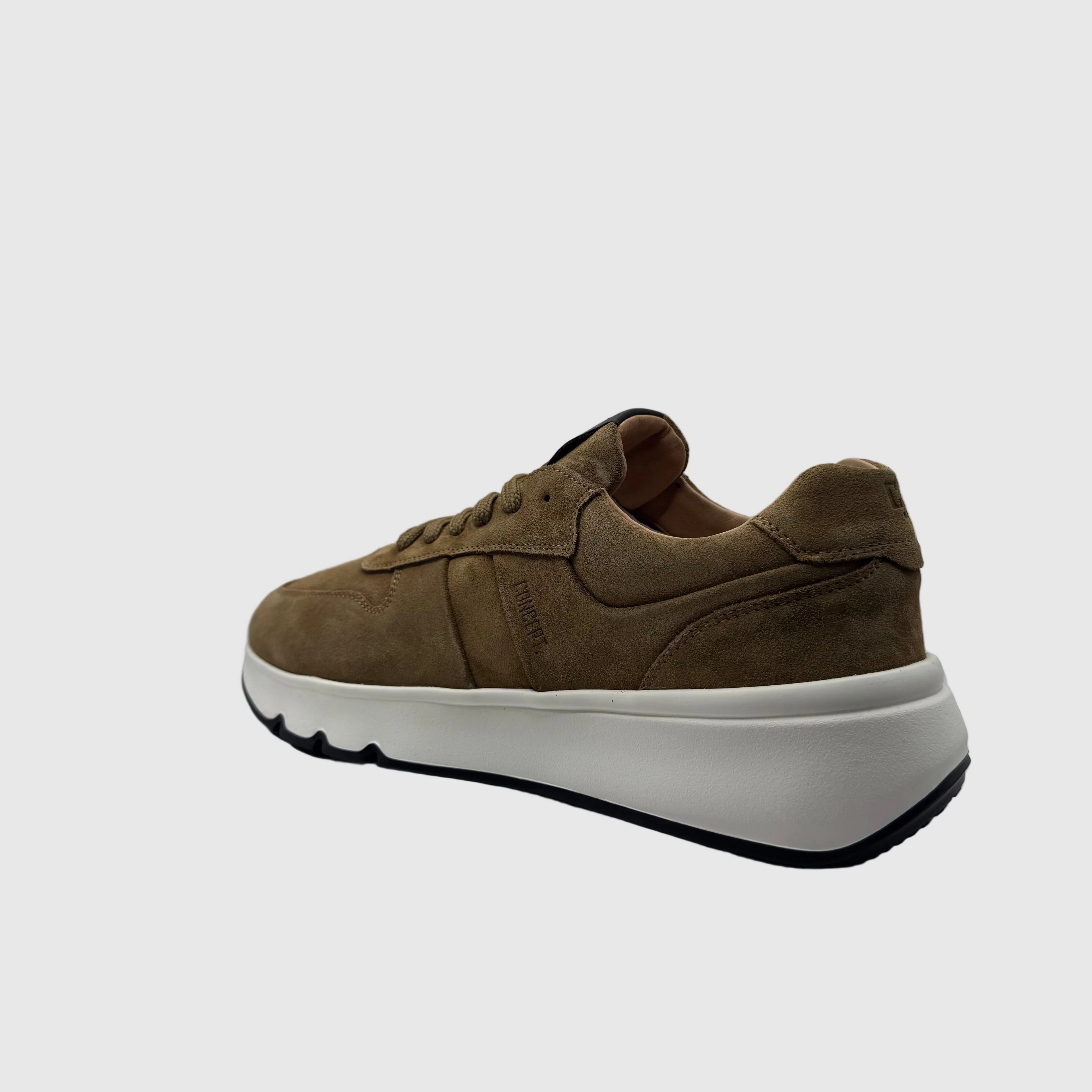 Concept Heren Sneaker Olijf — Gouden Merklabel | Suède