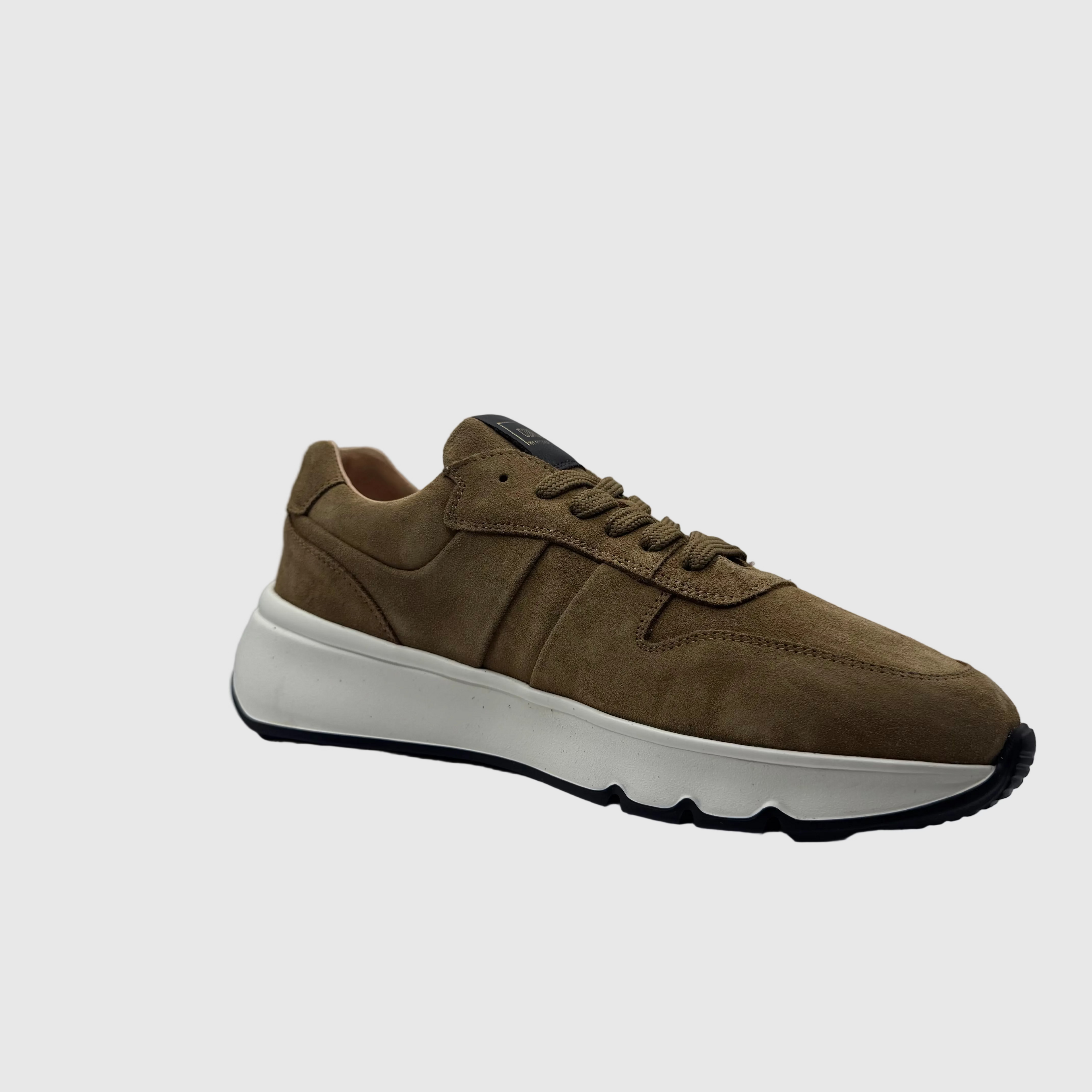 Concept Heren Sneaker Olijf — Gouden Merklabel | Suède
