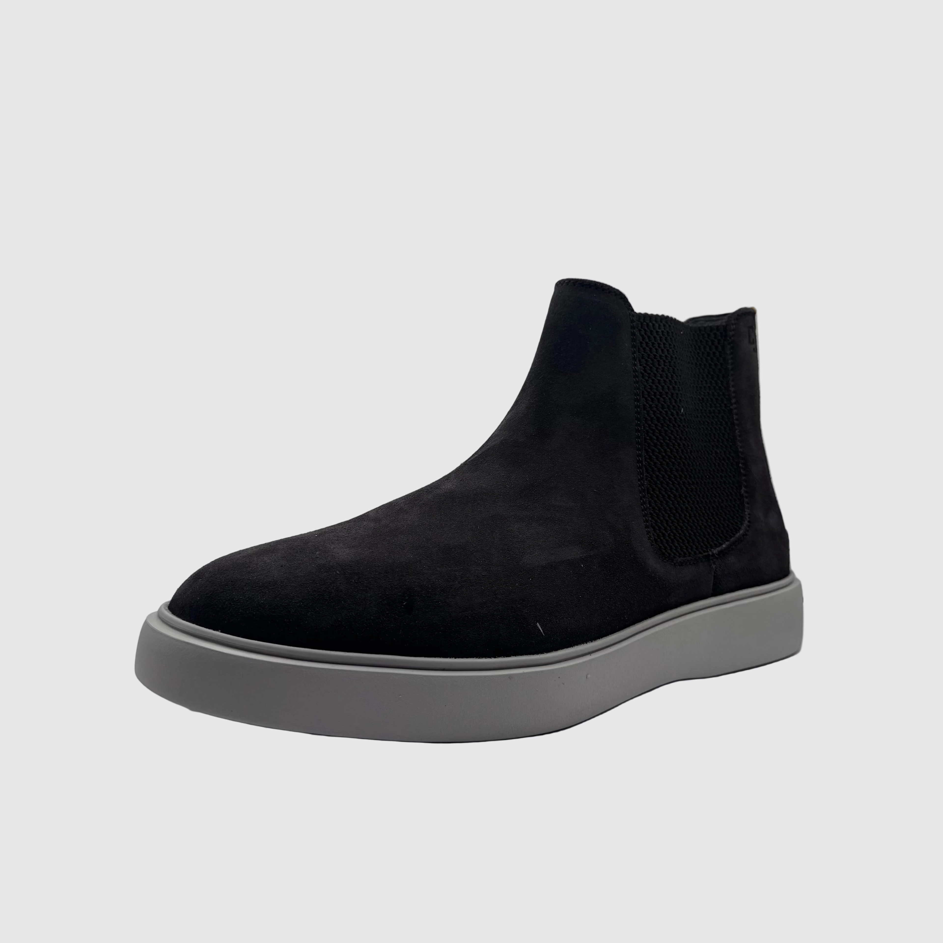 Concept Heren Chelsea Sneaker Zwart — Grijze Zool | Suède