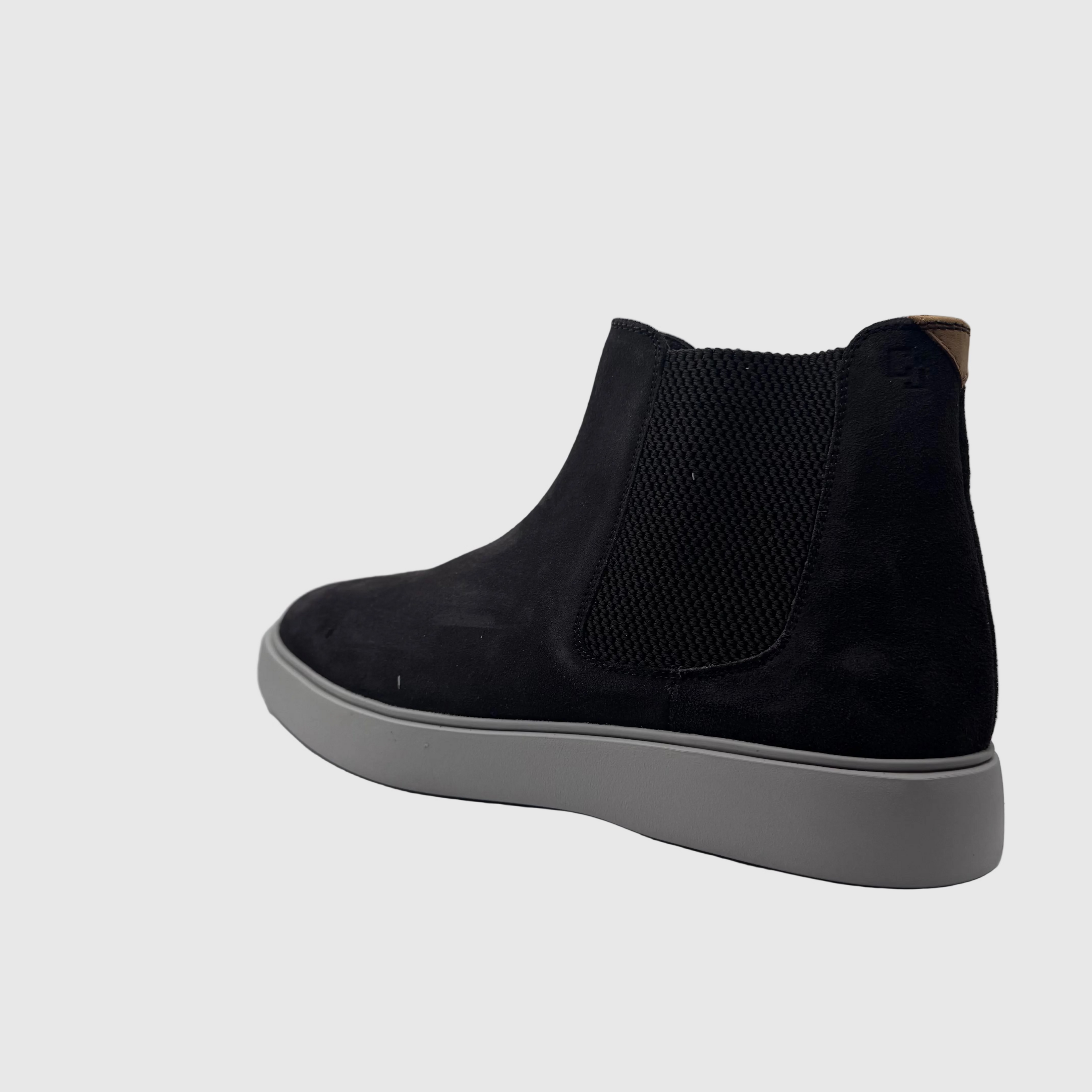 Concept Heren Chelsea Sneaker Zwart — Grijze Zool | Suède