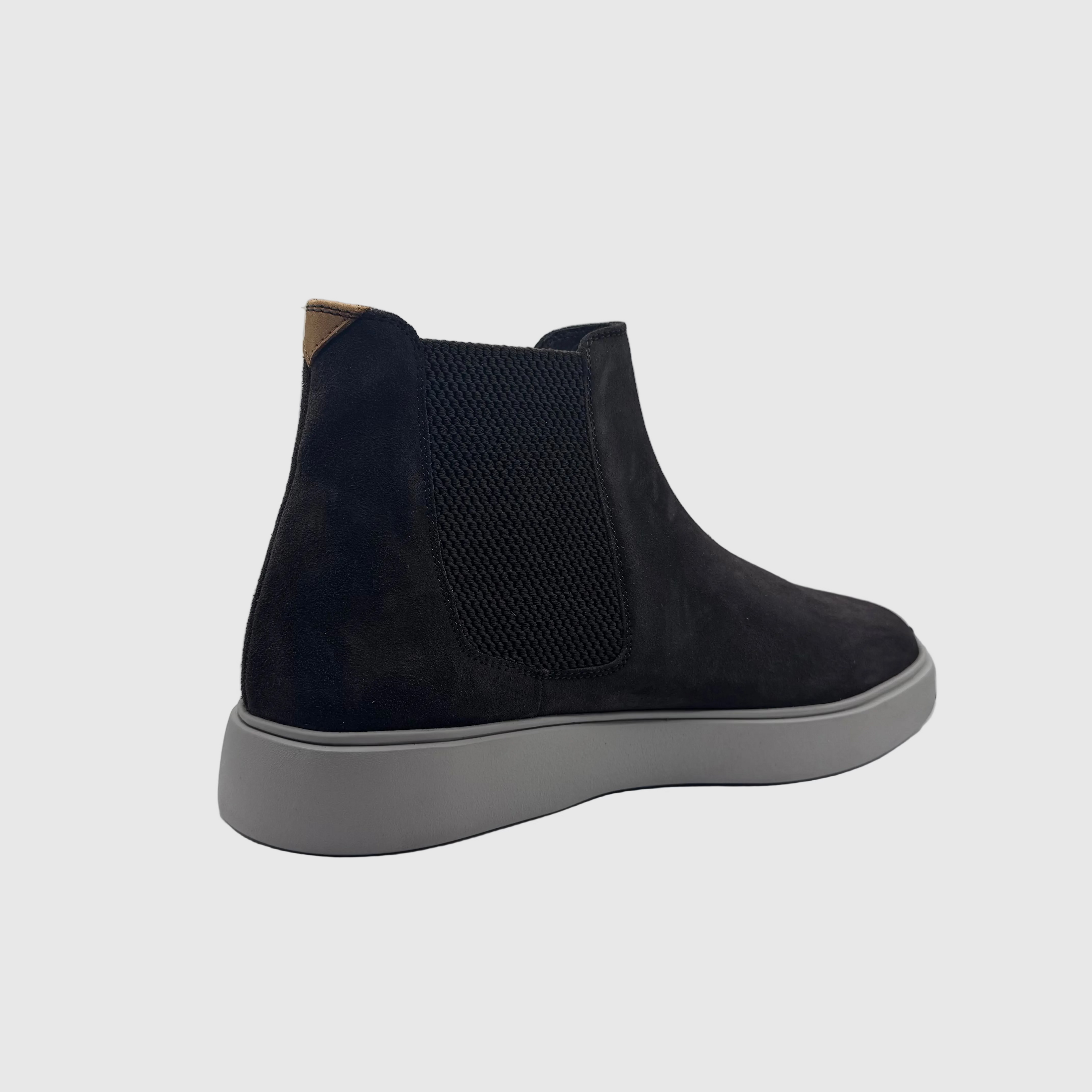 Concept Heren Chelsea Sneaker Zwart — Grijze Zool | Suède