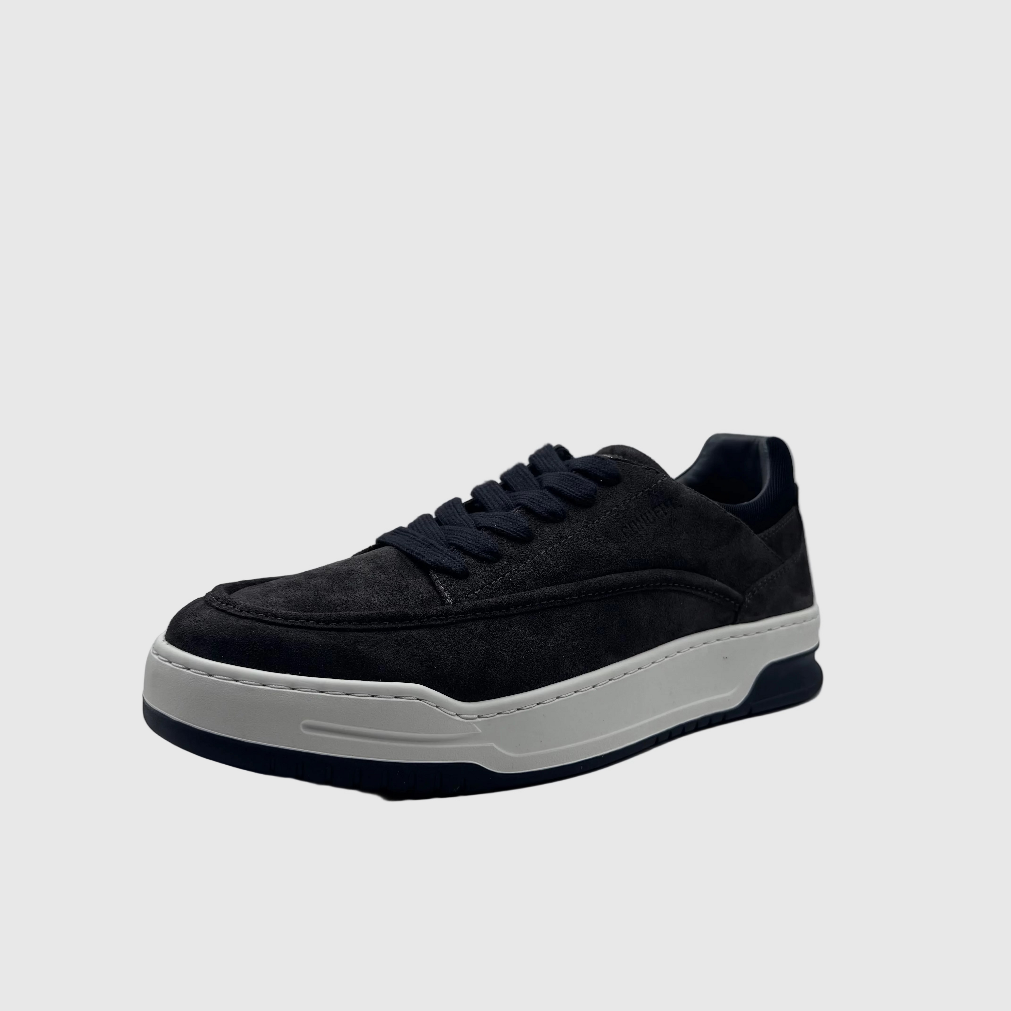 Concept Heren Sneaker Zwart — Witte Chunky Zool | Suède