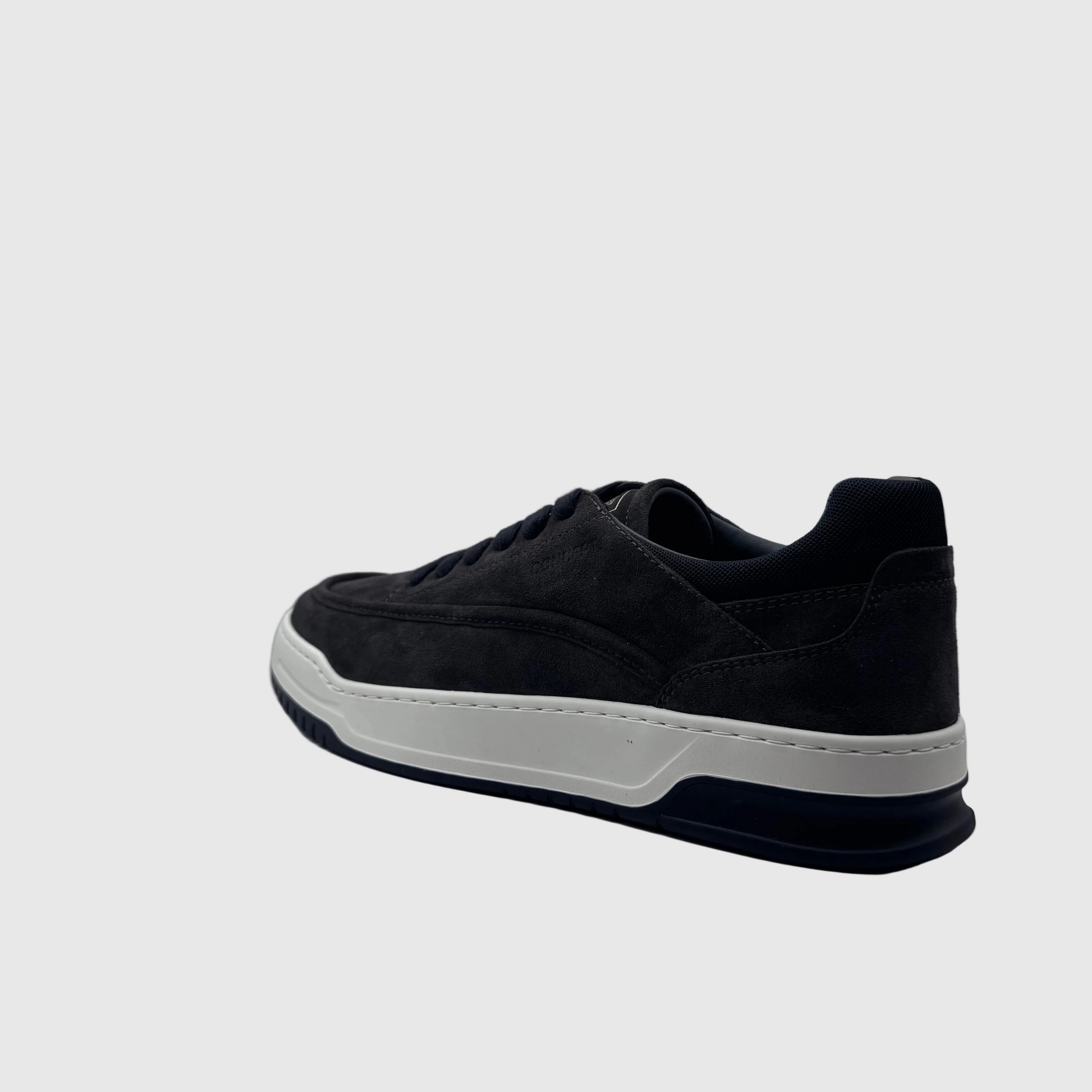 Concept Heren Sneaker Zwart — Witte Chunky Zool | Suède