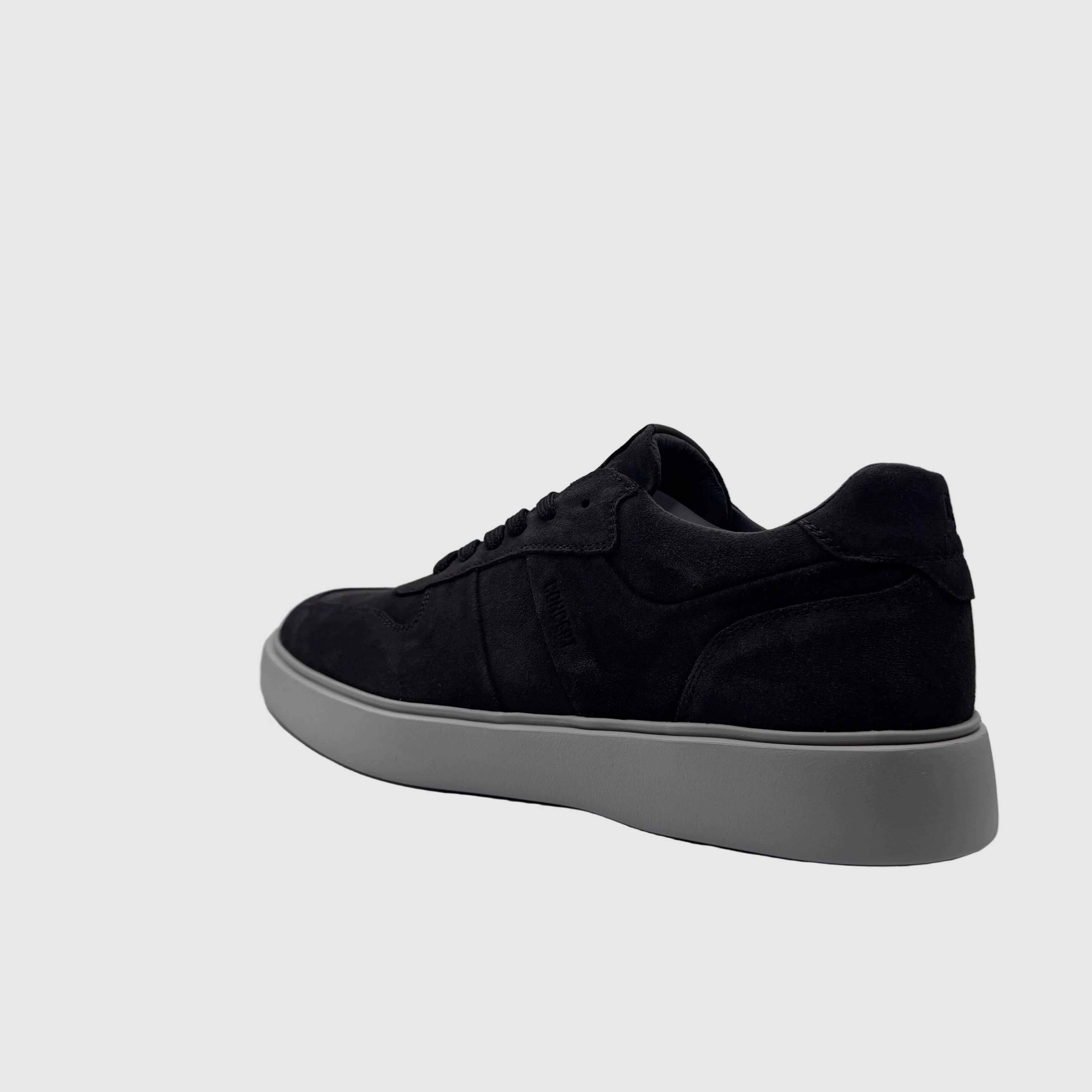 Concept Heren Sneaker Zwart — Gouden Merklabel | Suède