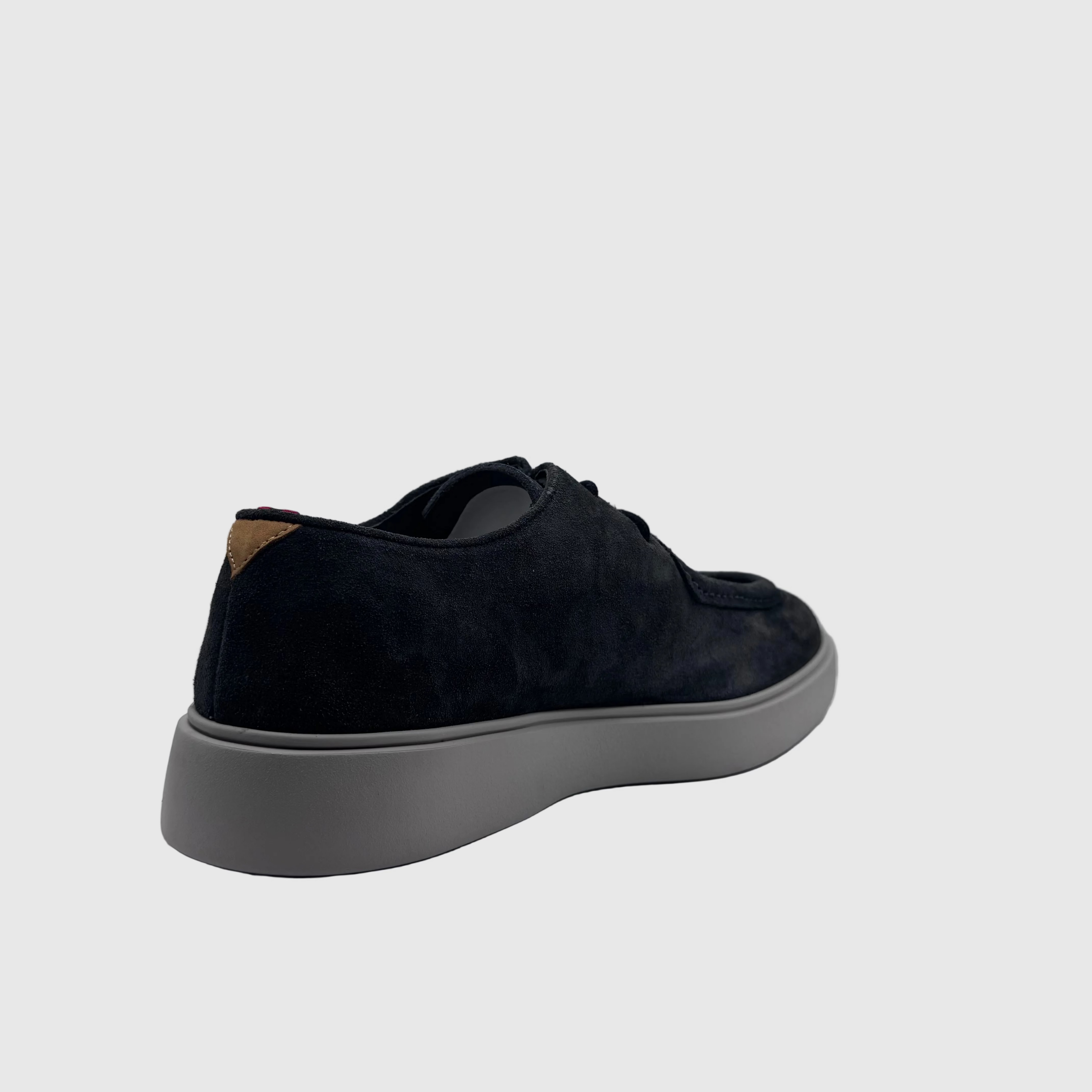 Concept Heren Sneaker Zwart — Camel Hiel-accent | Suède
