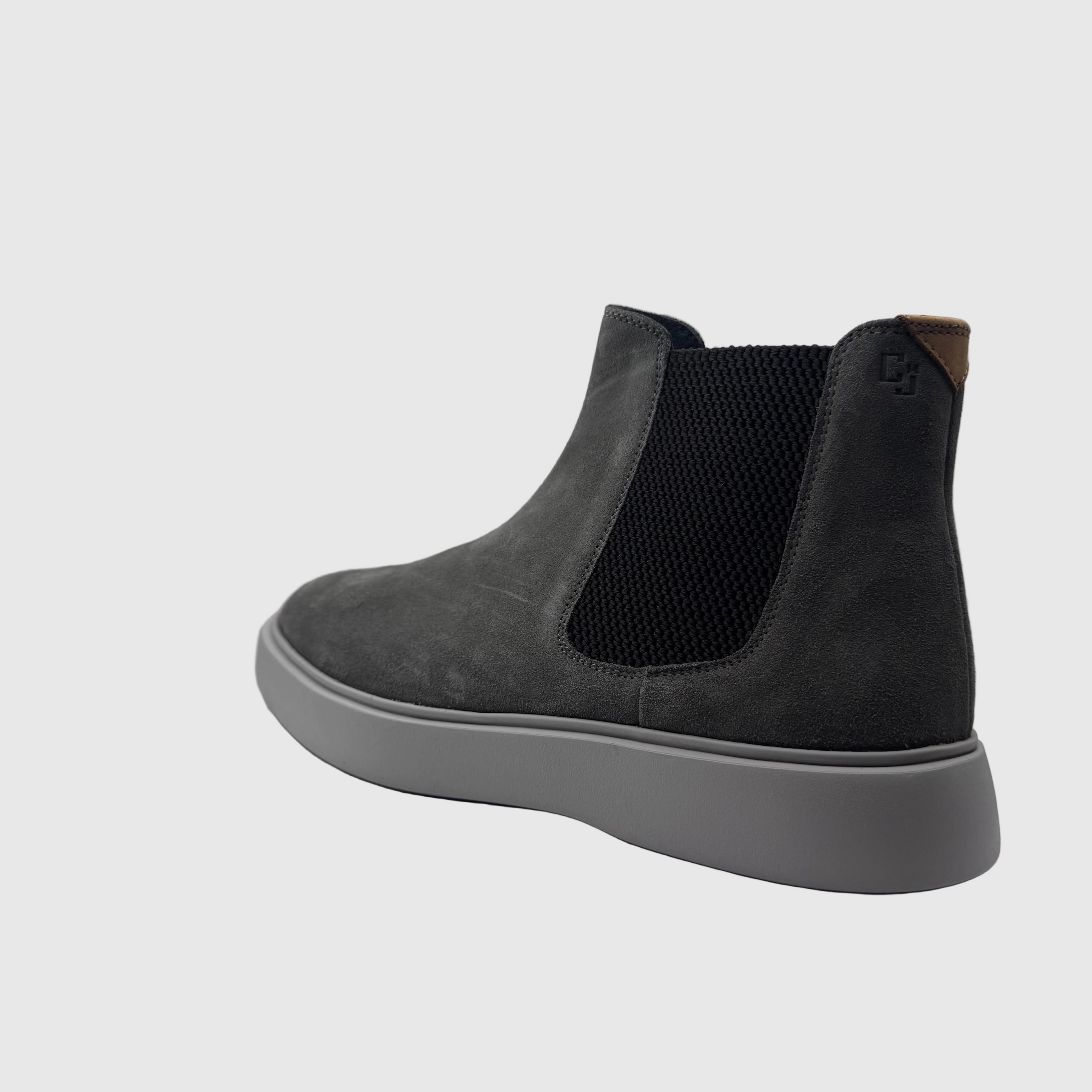 Concept Heren Chelsea Sneaker Grijs — Camel Lipje | Suède