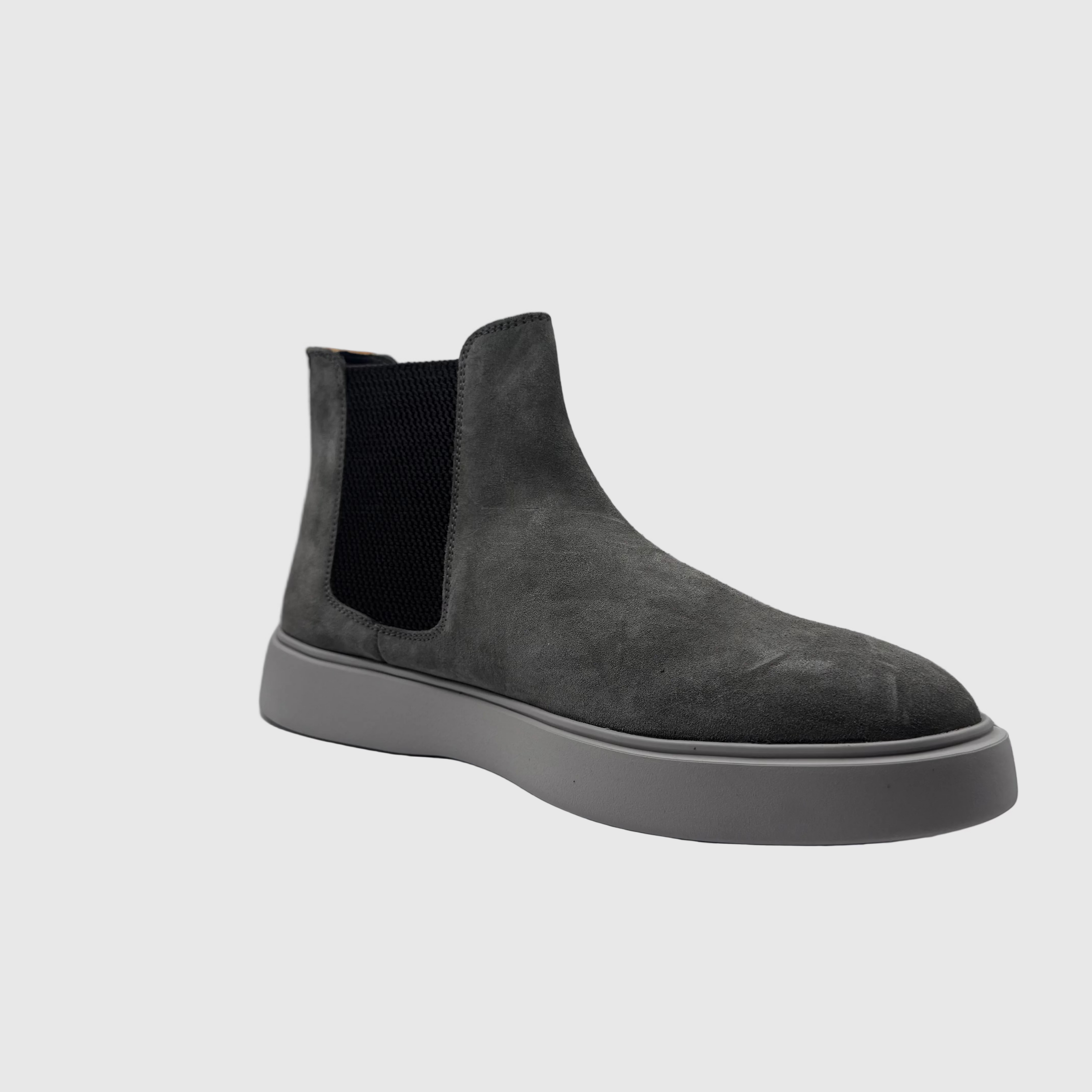 Concept Heren Chelsea Sneaker Grijs — Camel Lipje | Suède