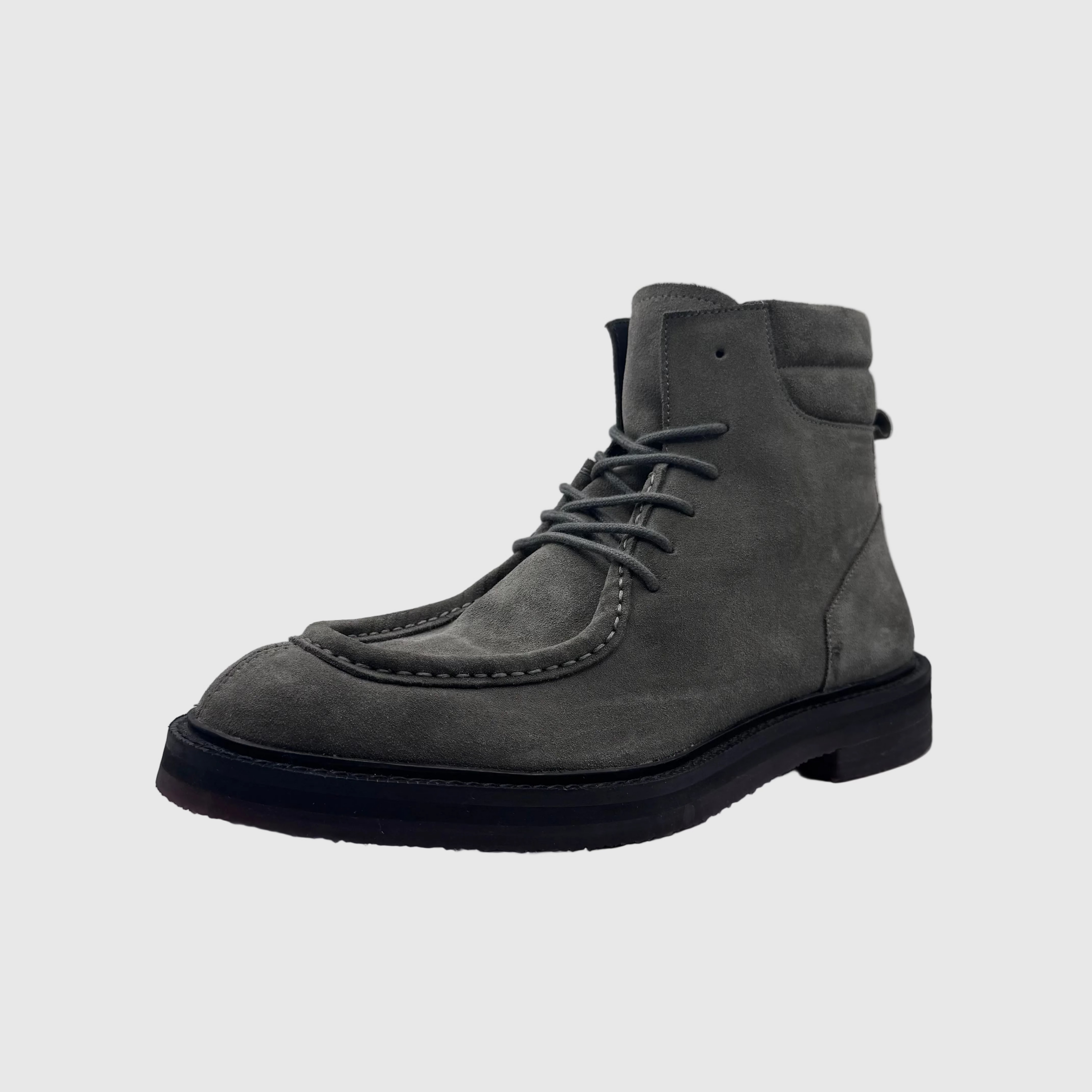 Concept Heren Veterboot Grijs — Strak Silhouet | Nubuck
