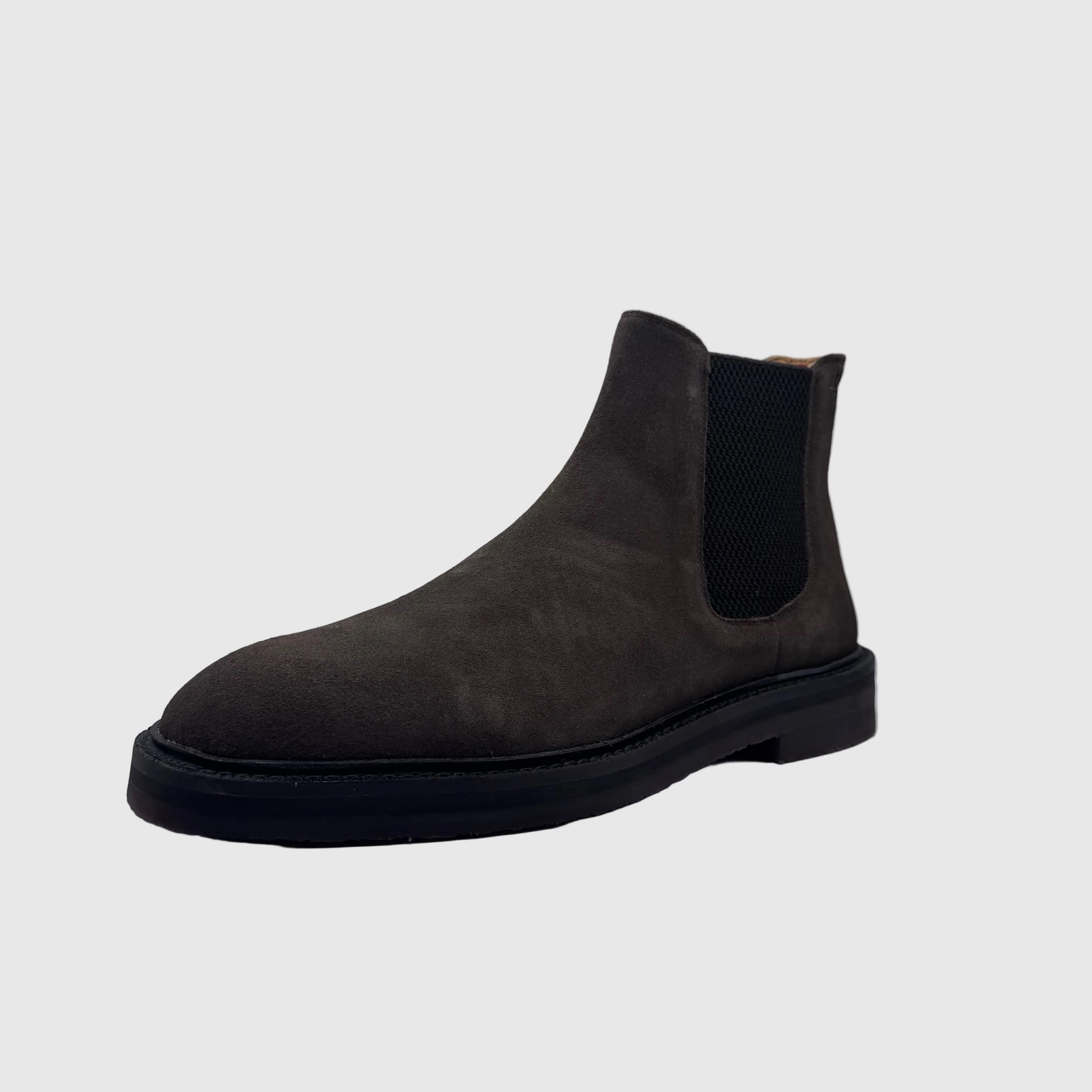 Concept Heren Chelseaboot Bruin — Platte Zool | Suède