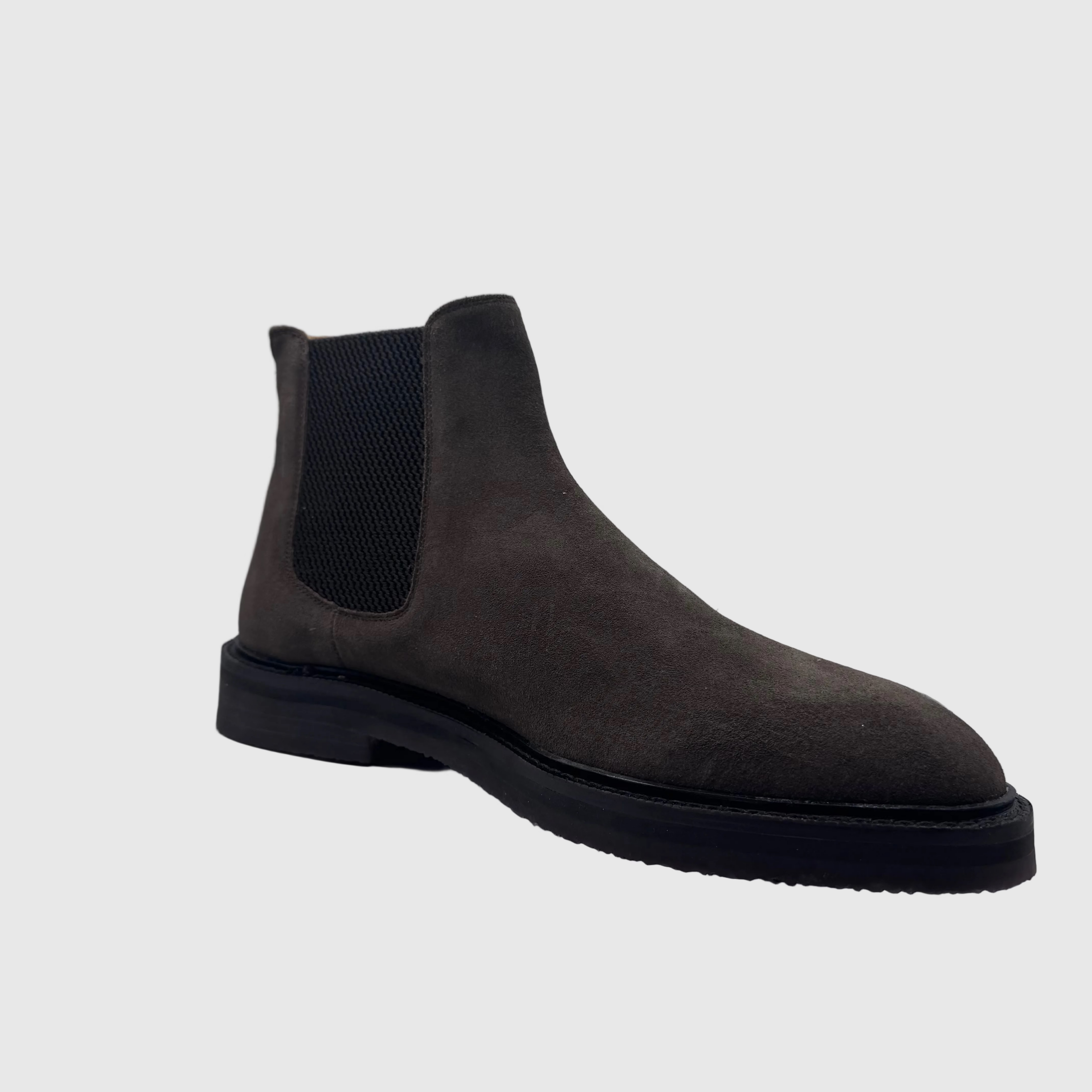 Concept Heren Chelseaboot Bruin — Platte Zool | Suède