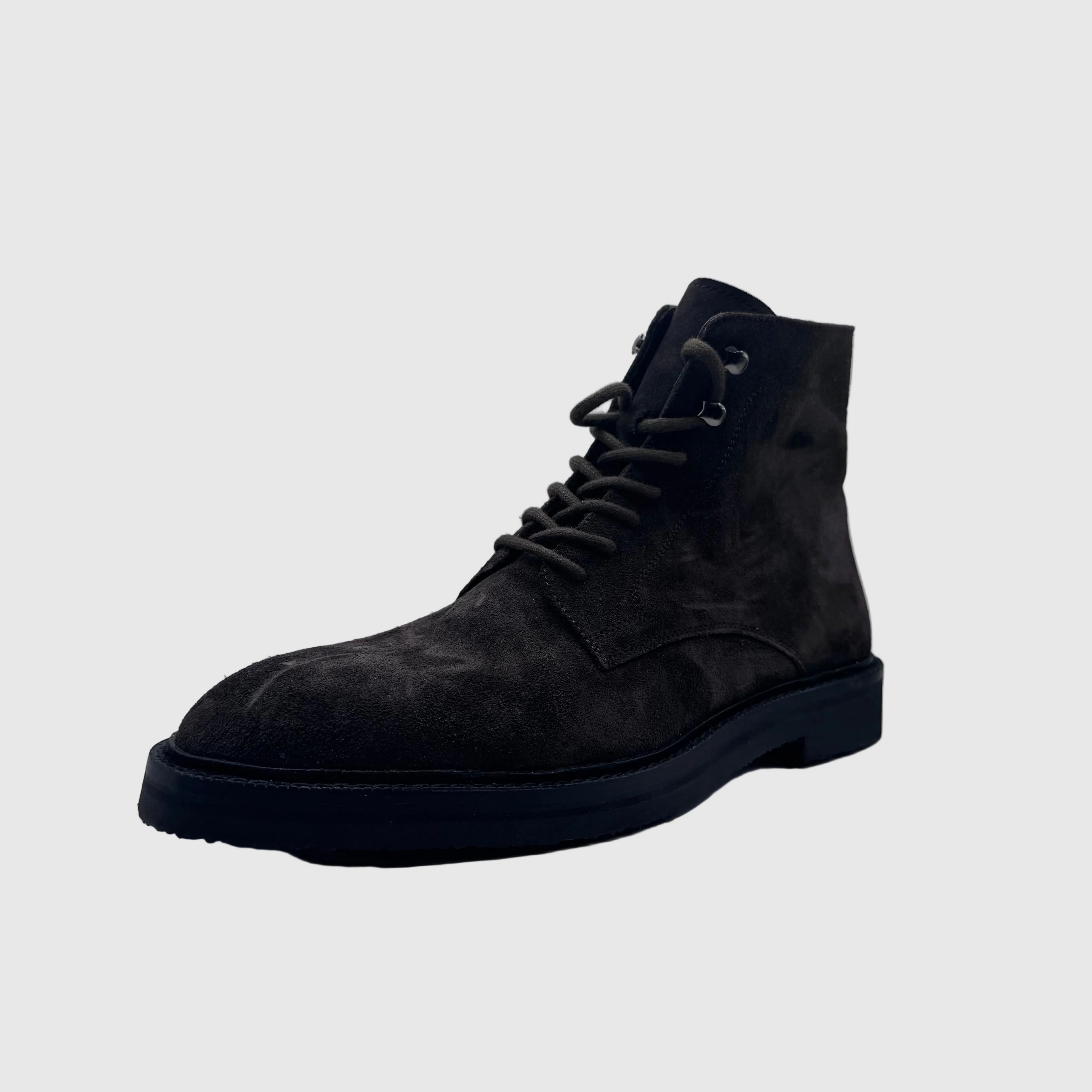 Concept Heren Veterboot Donkerbruin — Gladde Neus | Nubuck