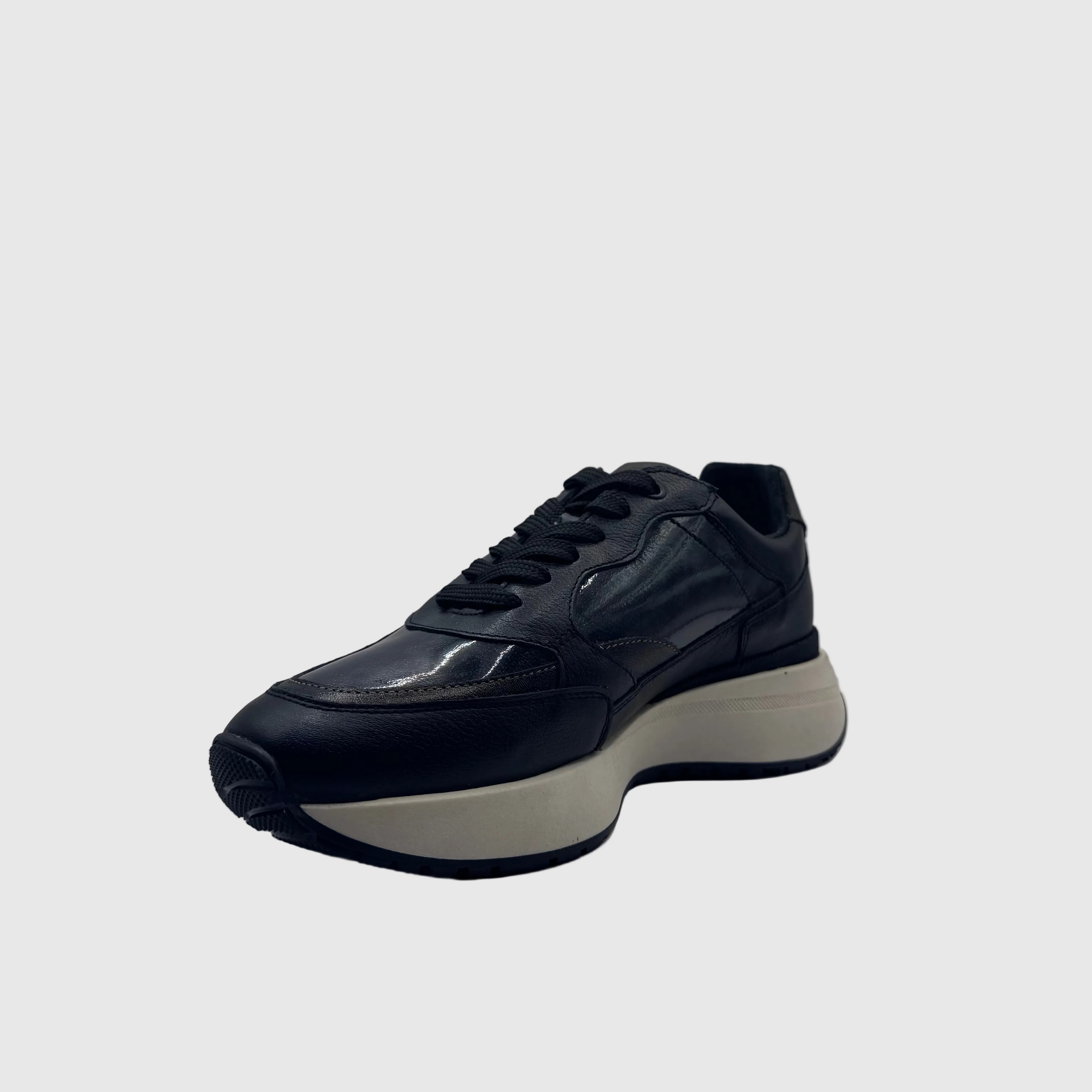 Bridge Dames Sneaker Zwart — Chunky Zool | Leer & Lak