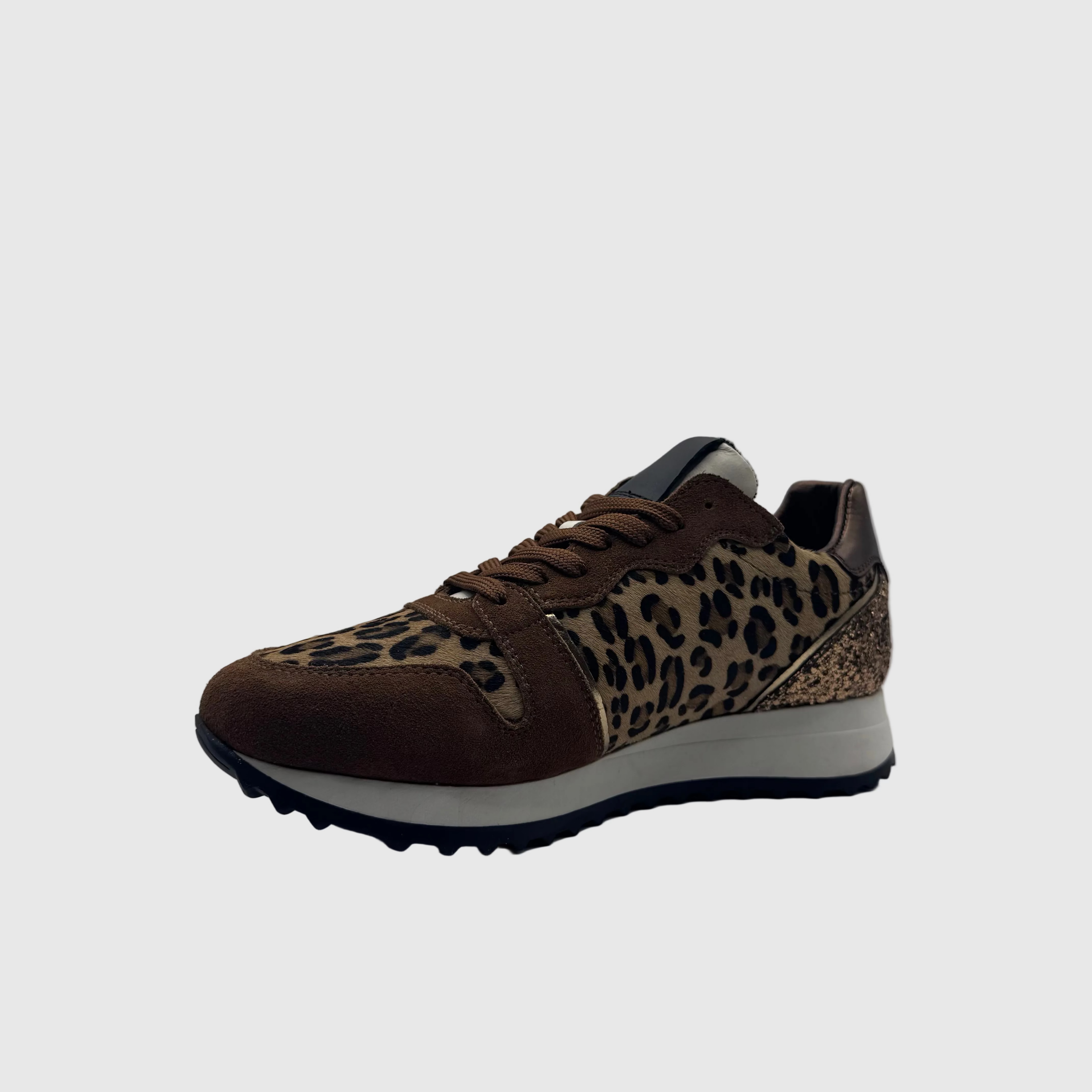 HIP Dames Sneaker Luipaard — Glitter-hiel | Suède