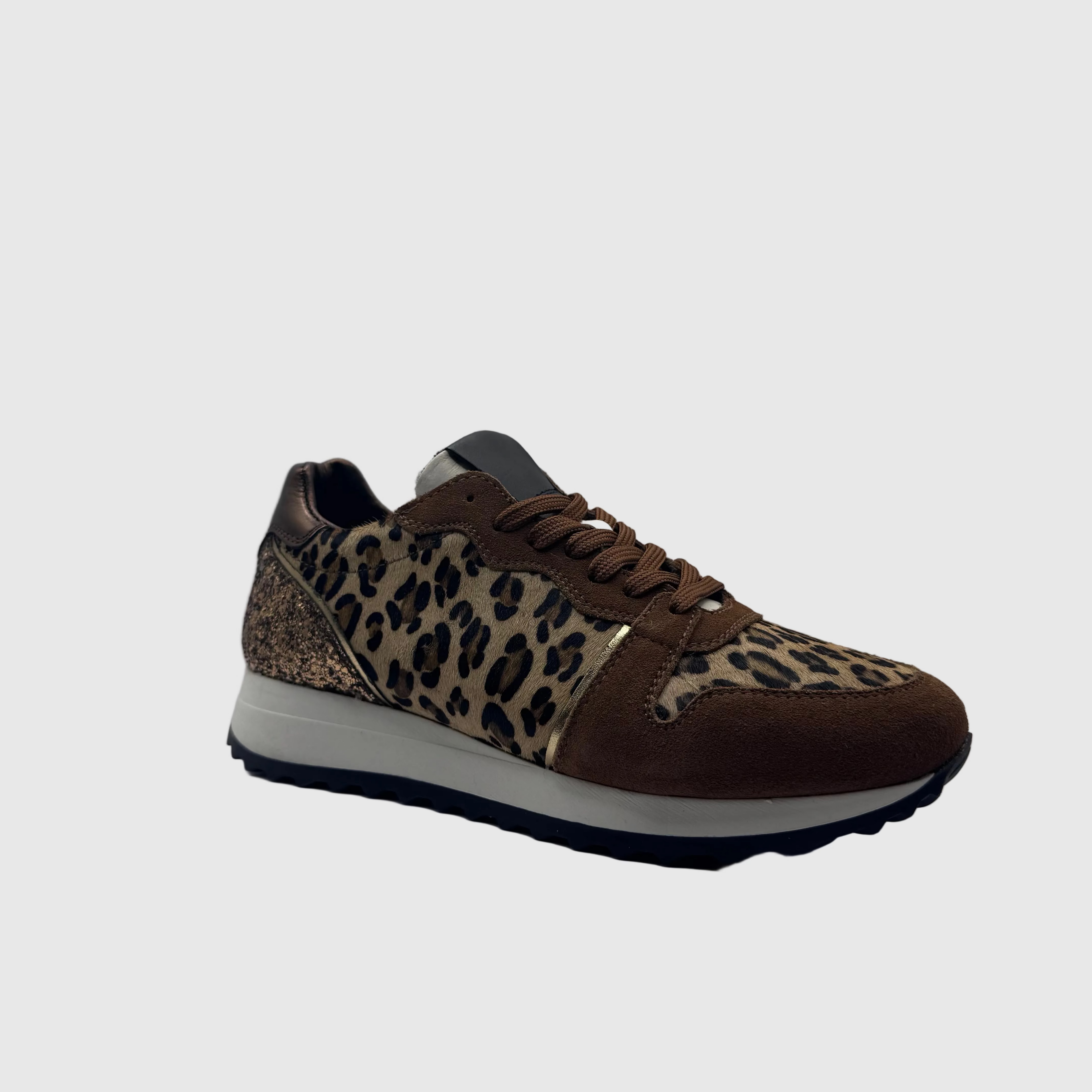 HIP Dames Sneaker Luipaard — Glitter-hiel | Suède
