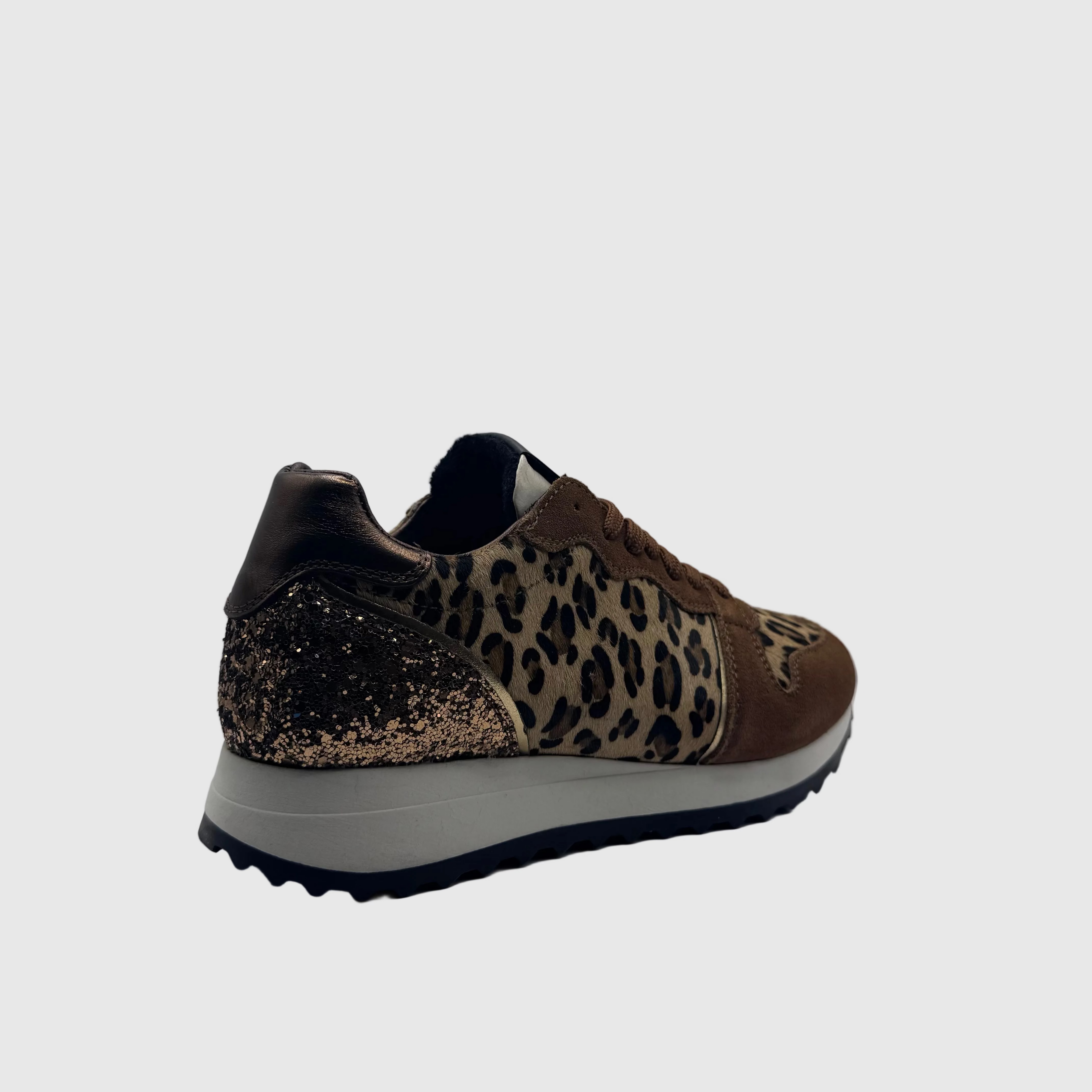HIP Dames Sneaker Luipaard — Glitter-hiel | Suède