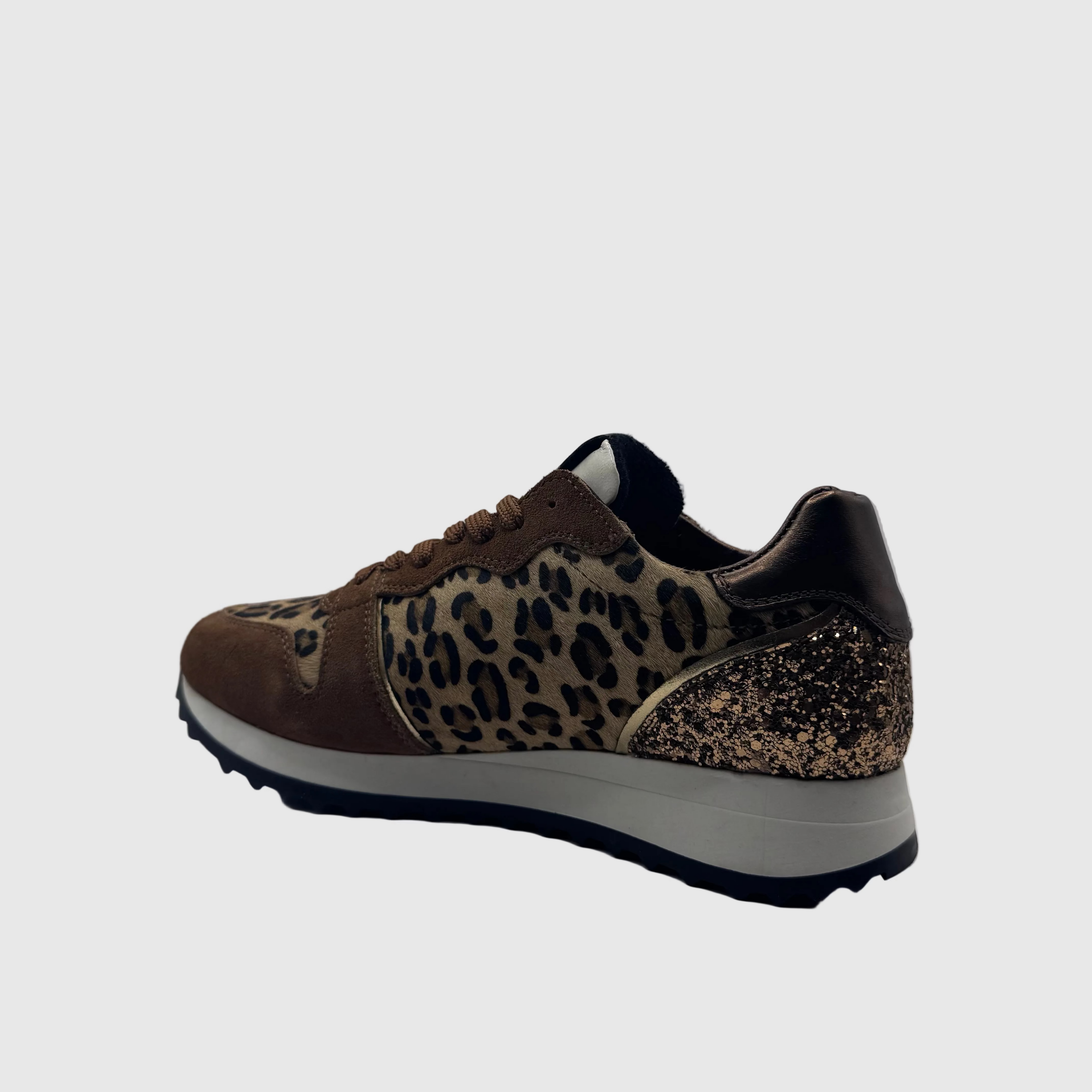 HIP Dames Sneaker Luipaard — Glitter-hiel | Suède