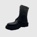 HIP Dames Veterboot Zwart — Chunky Zool | Leer