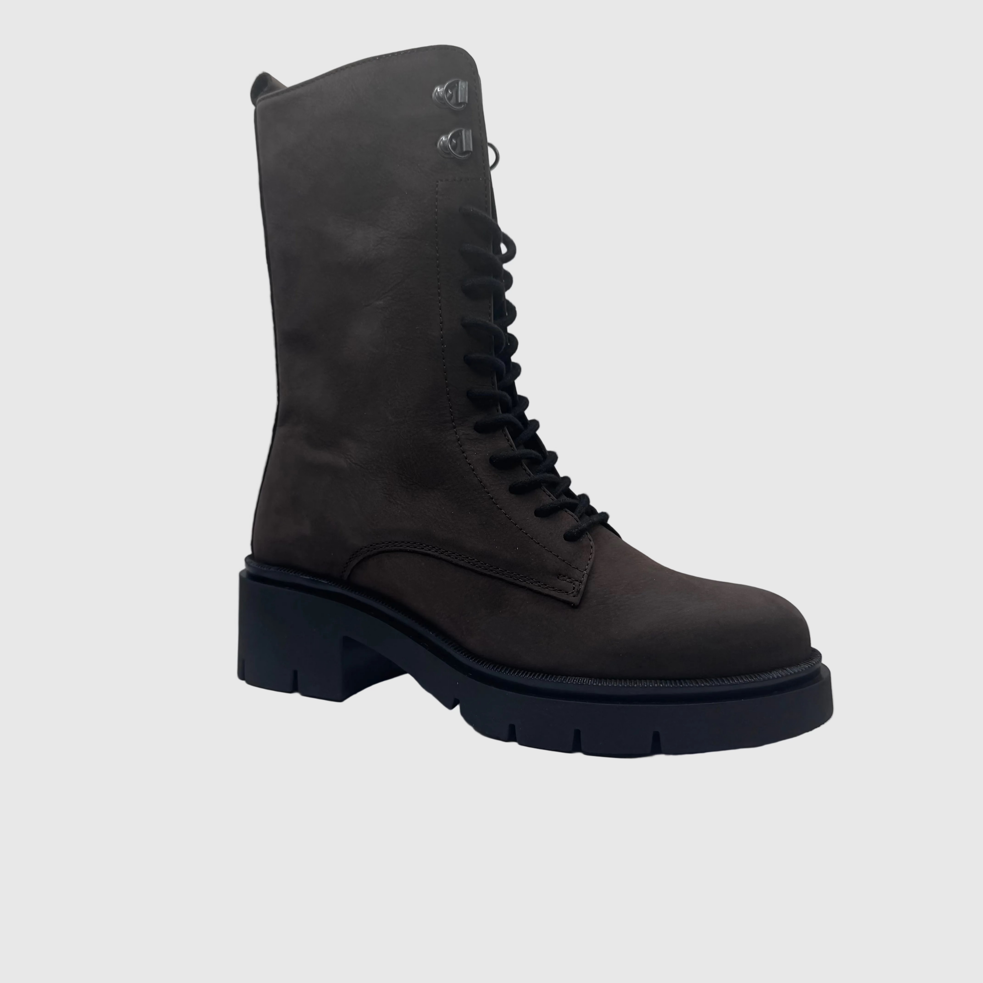 HIP Dames Veterboot Taupe — Chunky Zool | Nubuckleer