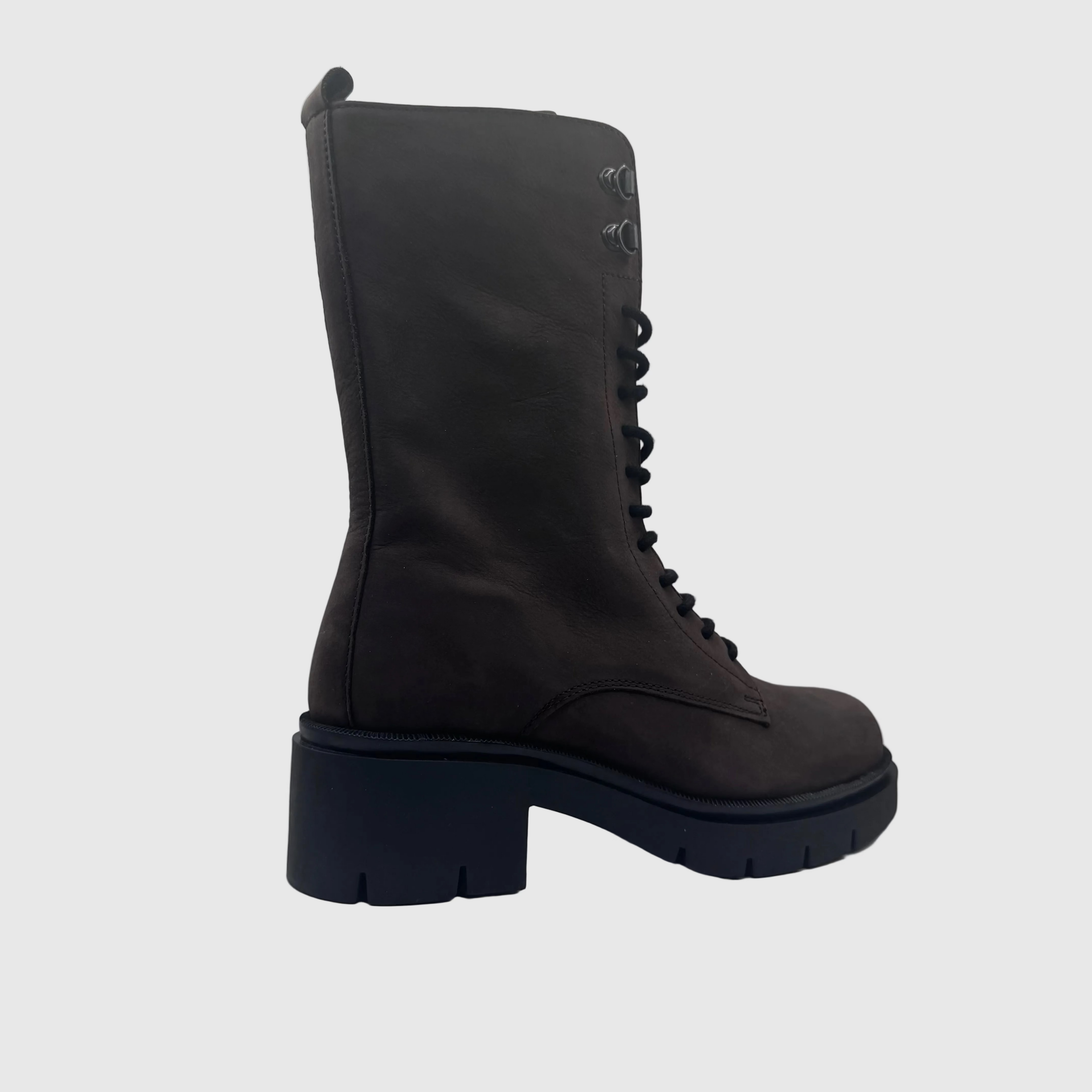 HIP Dames Veterboot Taupe — Chunky Zool | Nubuckleer