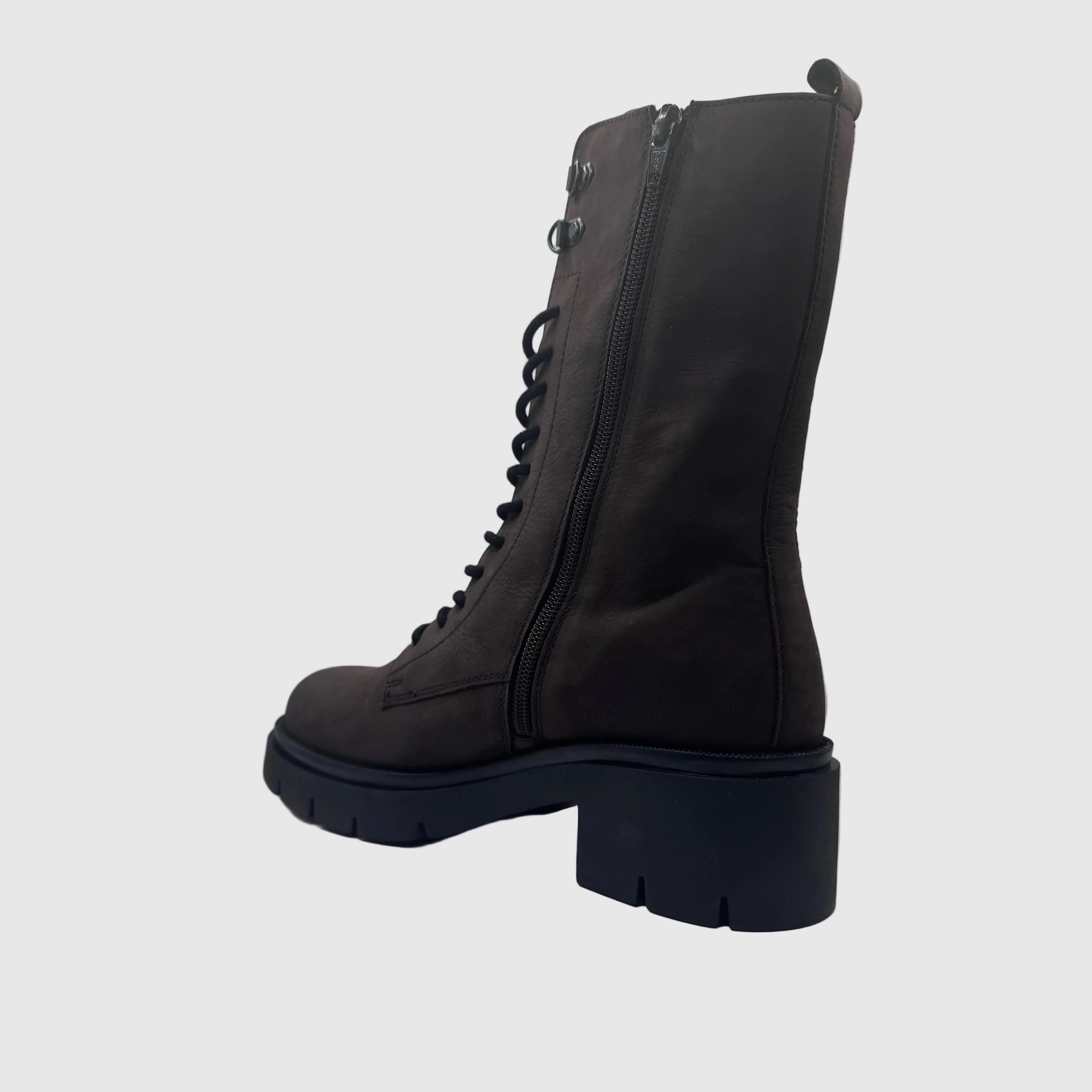 HIP Dames Veterboot Taupe — Chunky Zool | Nubuckleer
