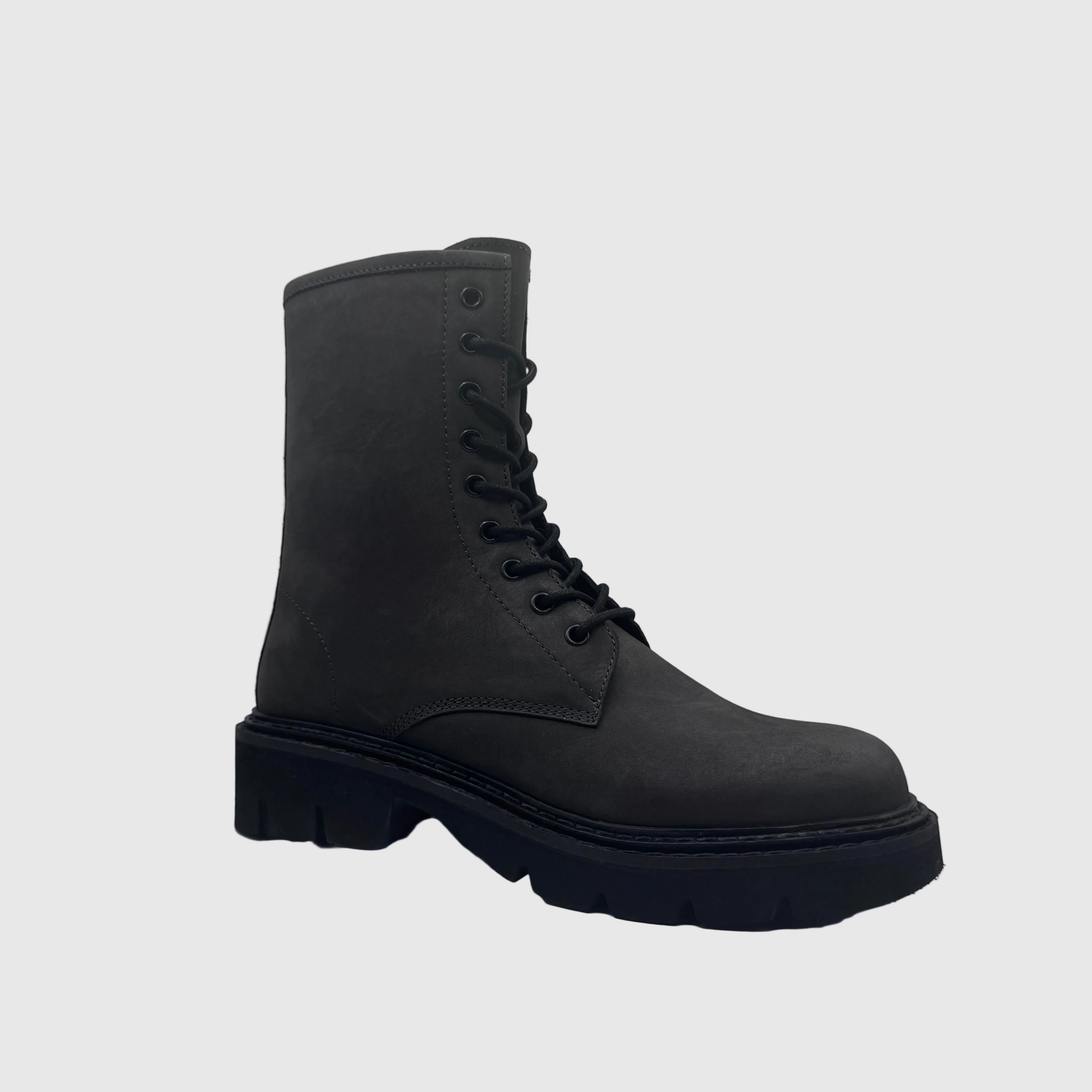 HIP Dames Veterboot Zwart — Zijrits | Nubuckleer
