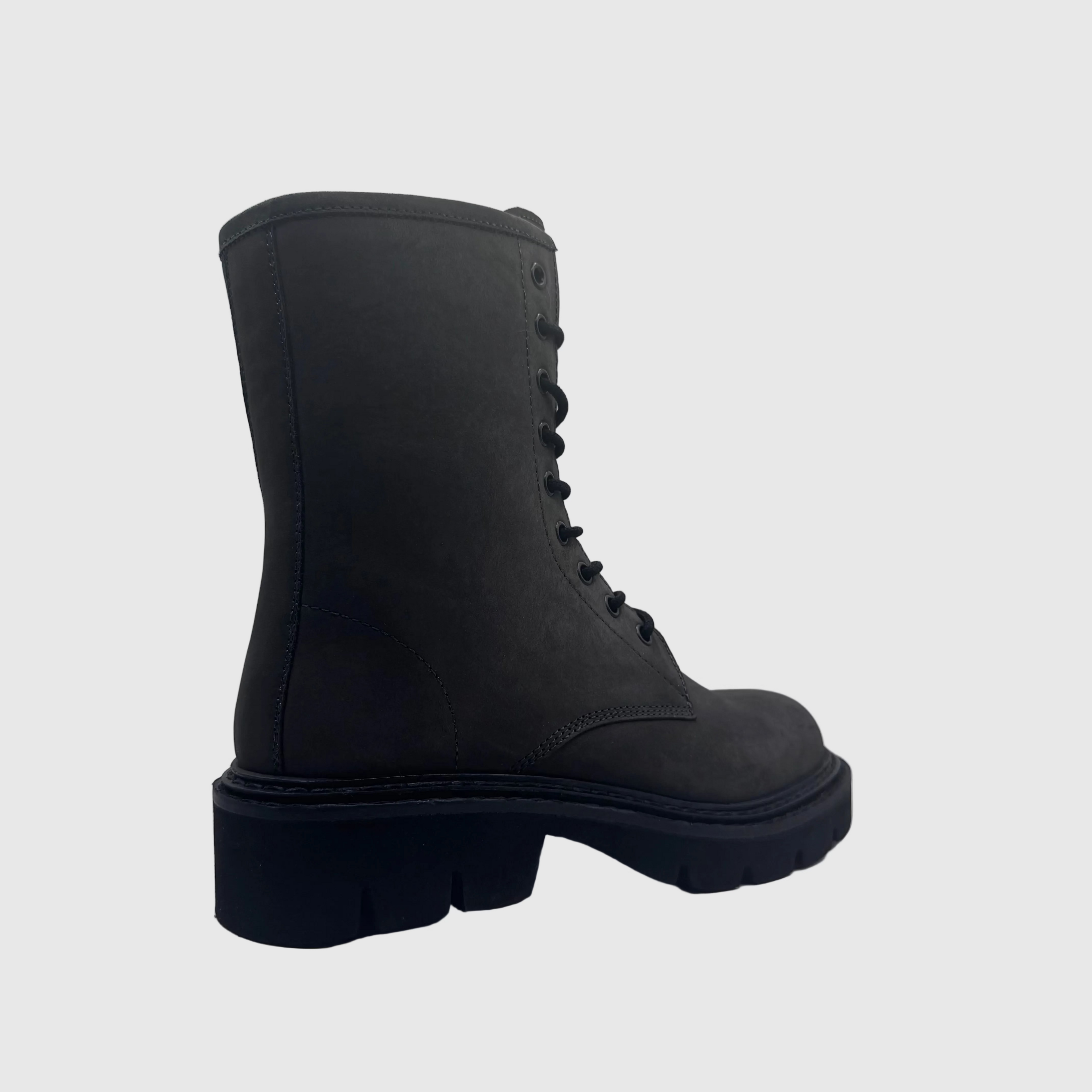 HIP Dames Veterboot Zwart — Zijrits | Nubuckleer