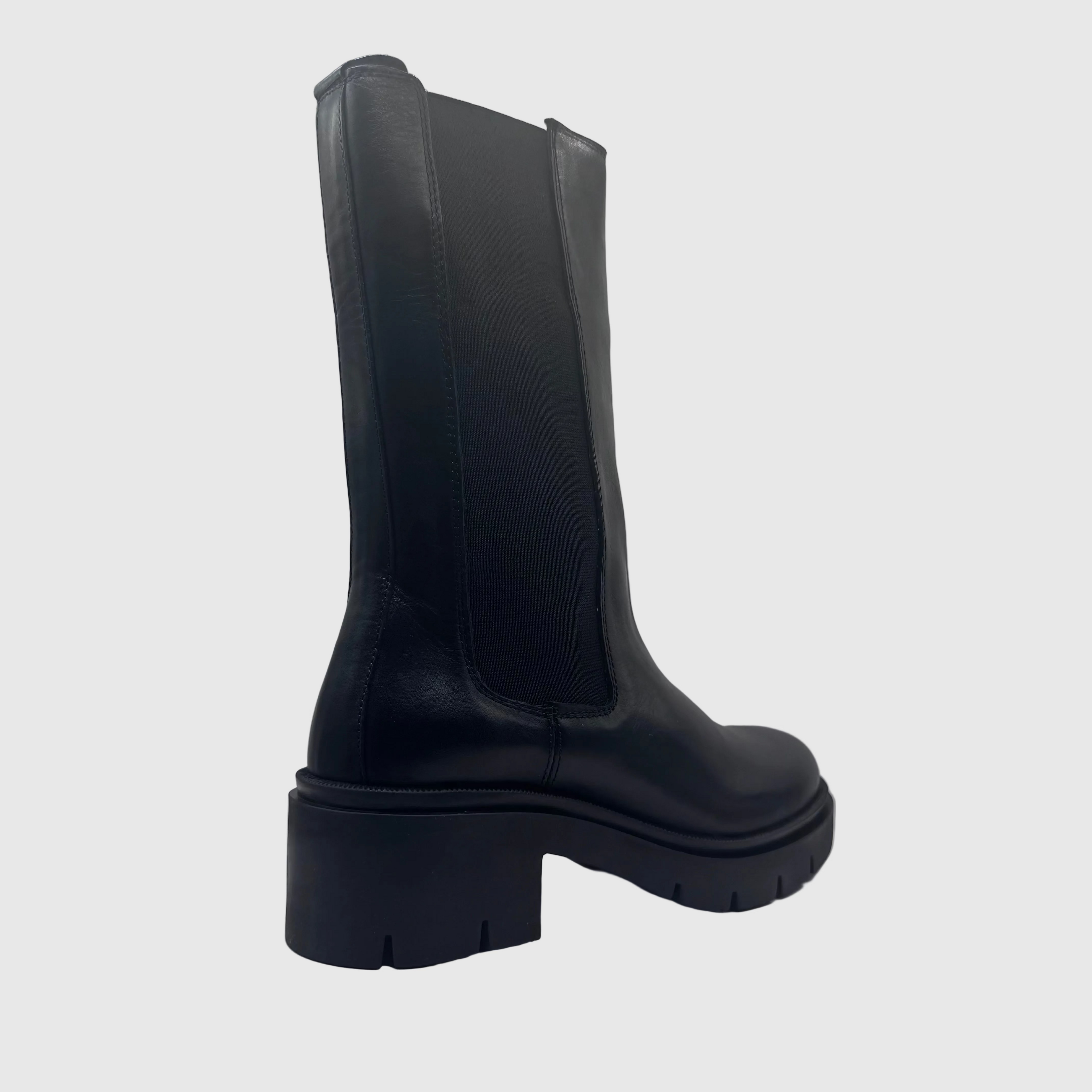 HIP Dames Chelseaboot Zwart — Chunky Zool | Leer