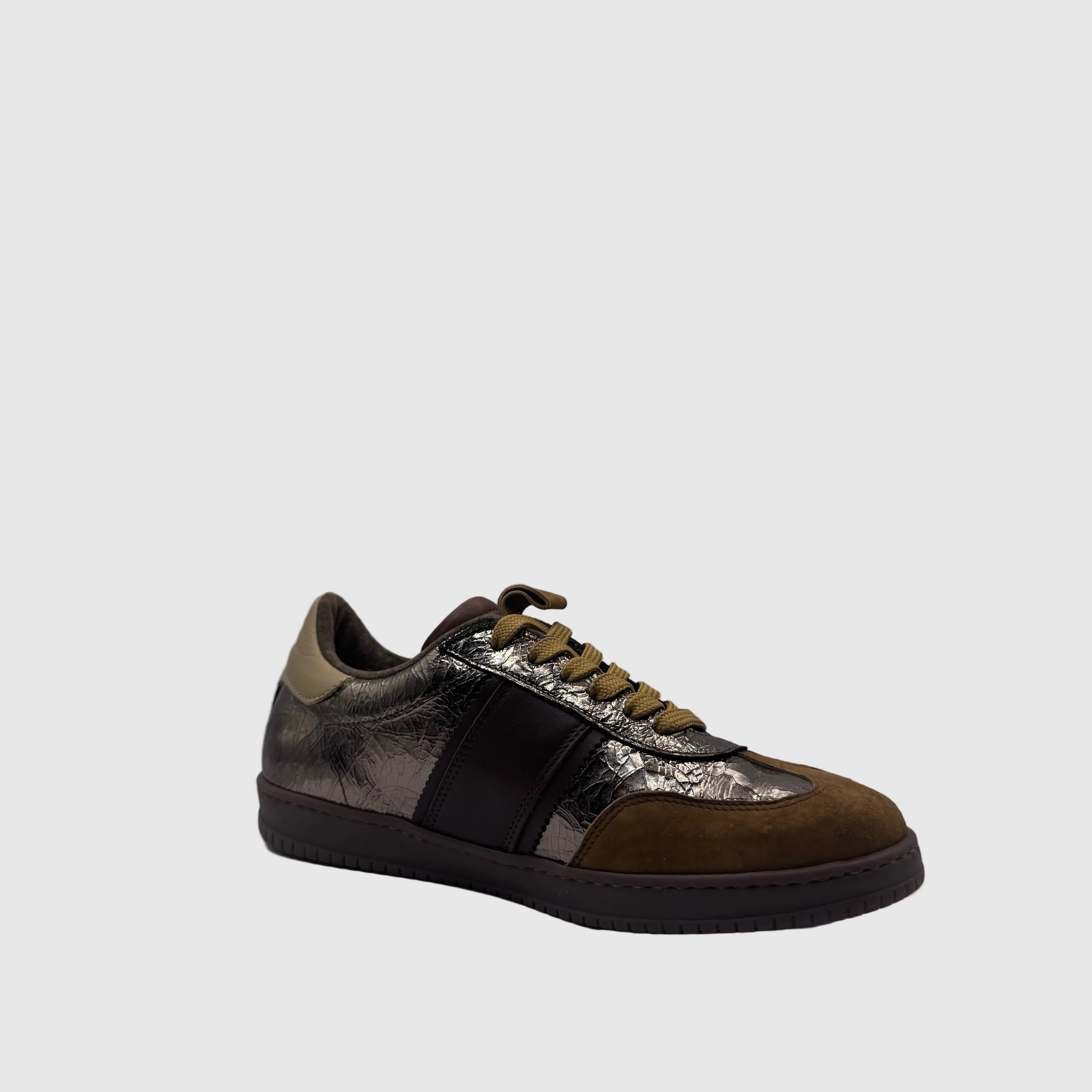 HIP Dames Sneaker Gunmetal — Crackle-leer | Suède