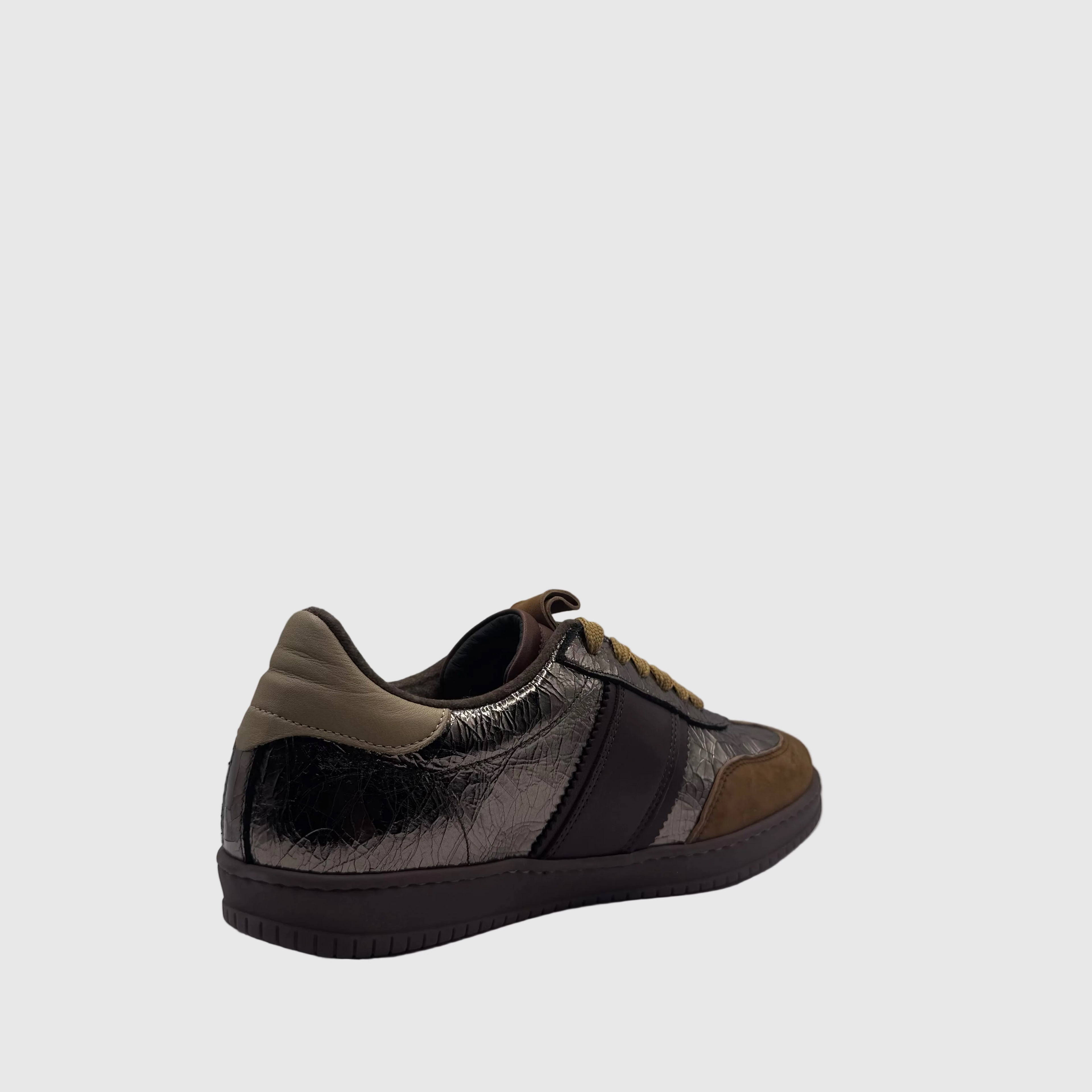 HIP Dames Sneaker Gunmetal — Crackle-leer | Suède