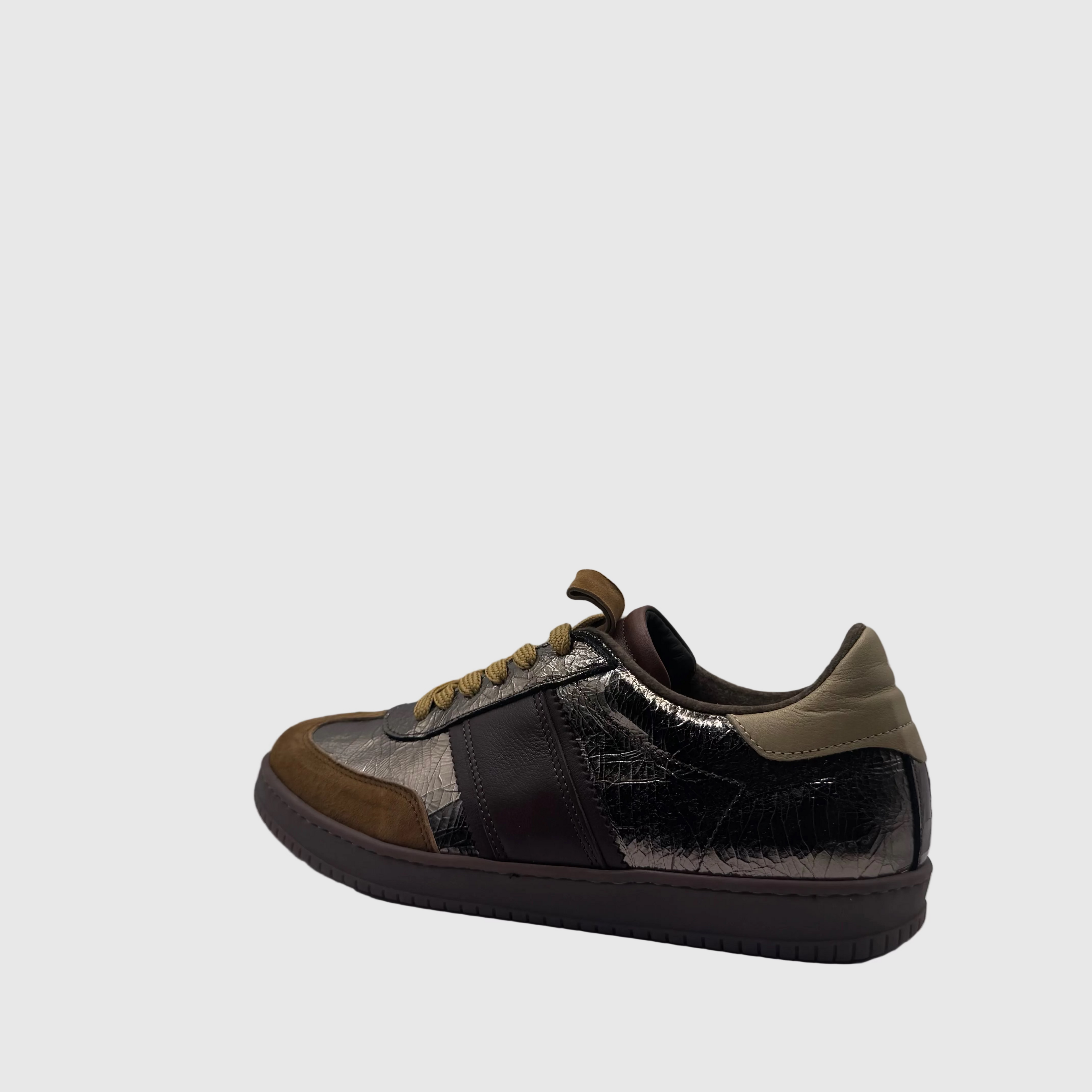 HIP Dames Sneaker Gunmetal — Crackle-leer | Suède