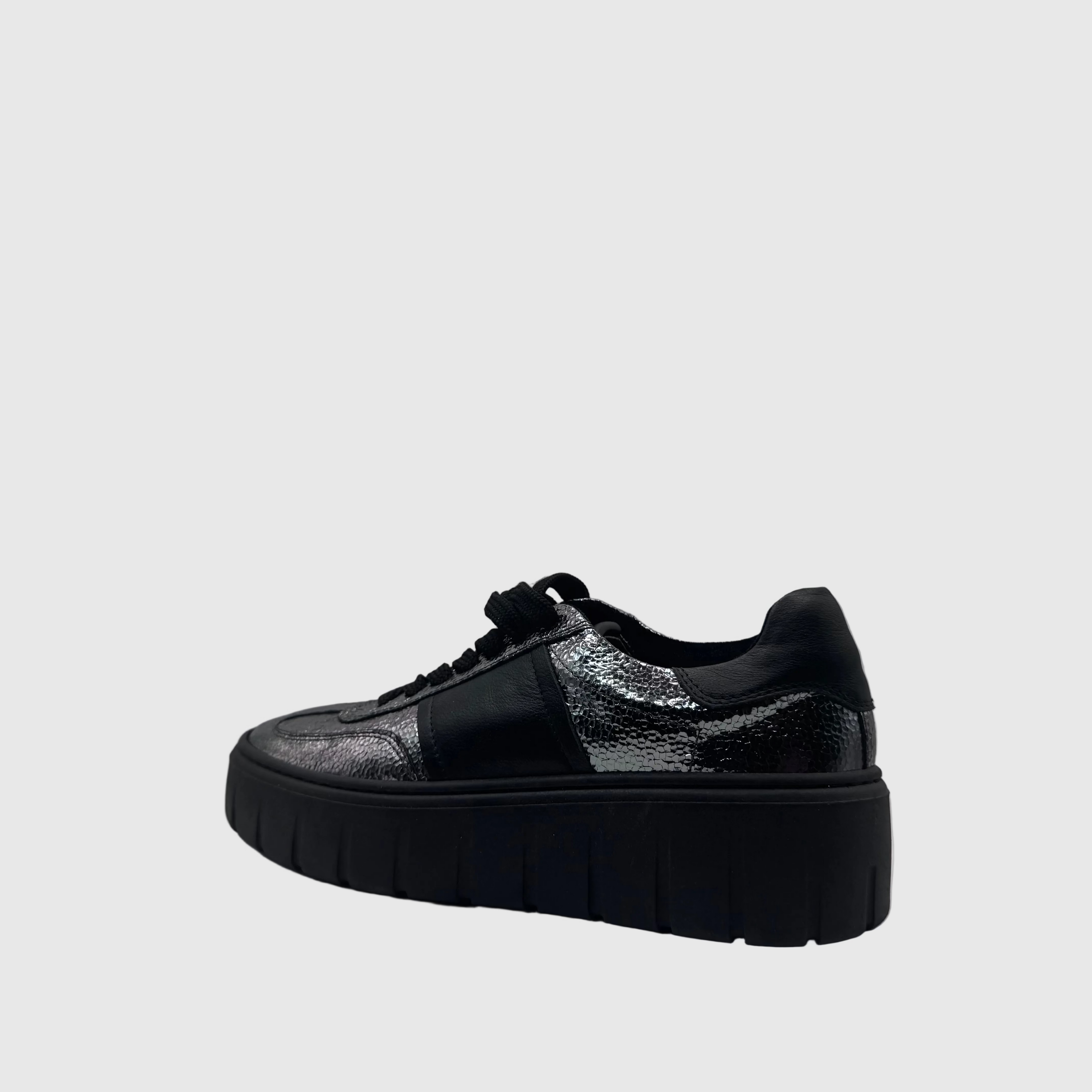 HIP Dames Sneaker Zilver — Crackle-leer | Chunky Zool