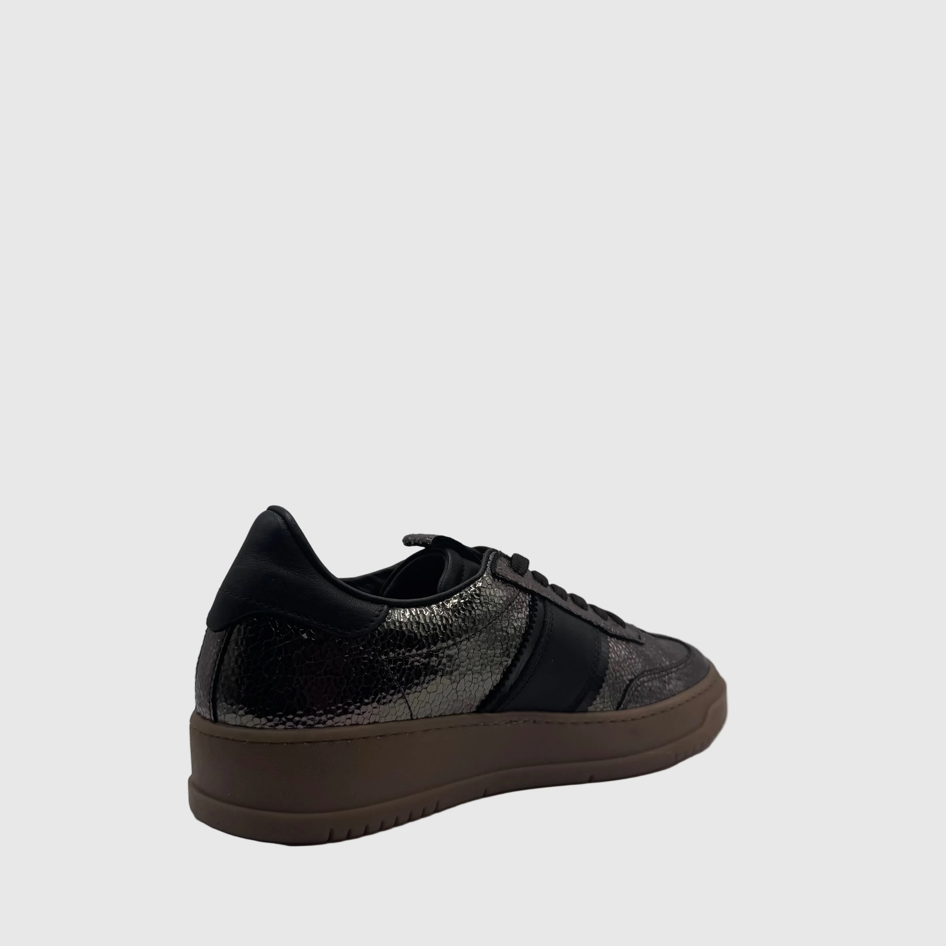 HIP Dames Sneaker Gunmetal — Gum-zool | Crackle-leer