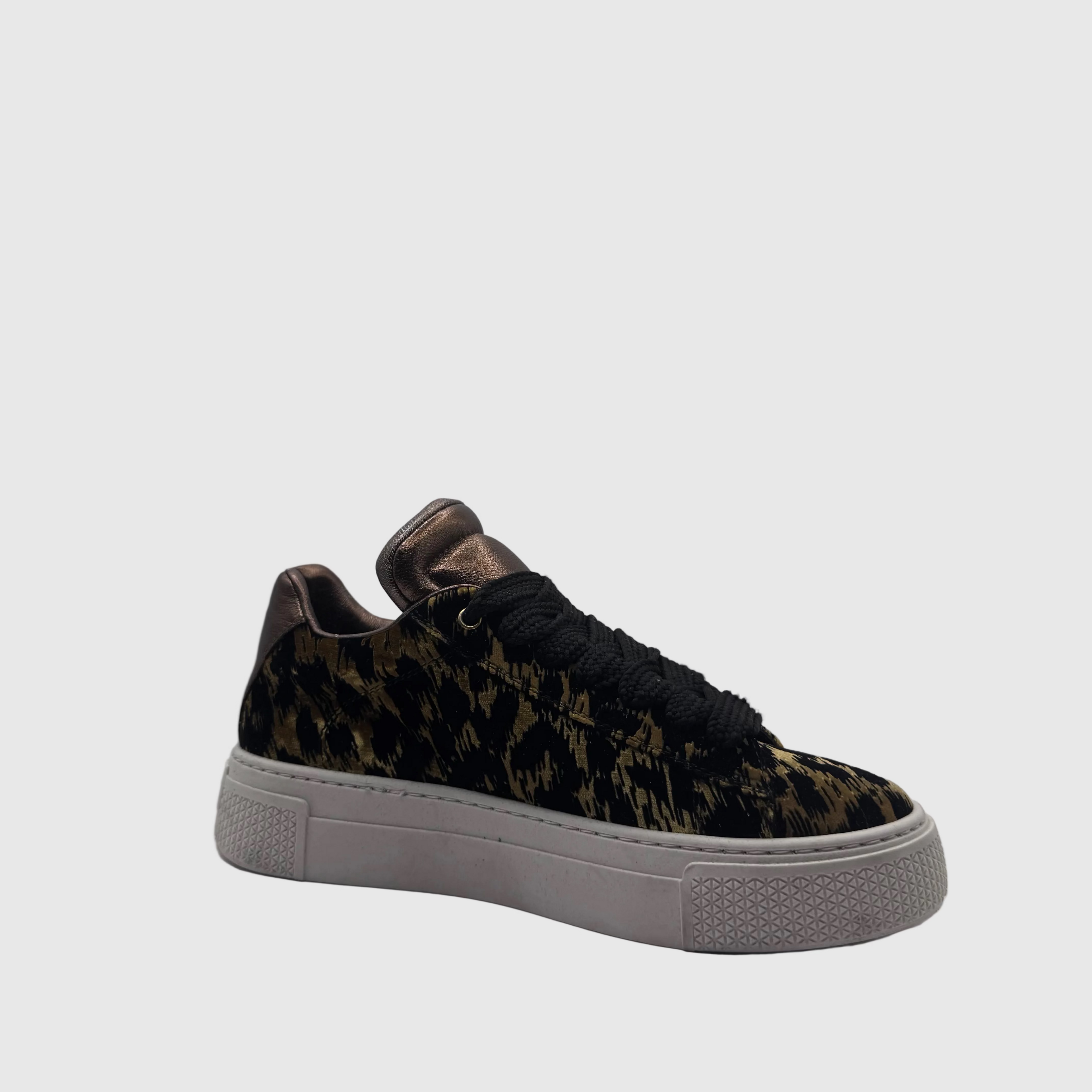 HIP Dames Sneaker Luipaard — Metallic Hiel | Fluweel