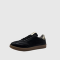HIP Dames Sneaker Zwart — Zilveren Hiel-tab | Leer